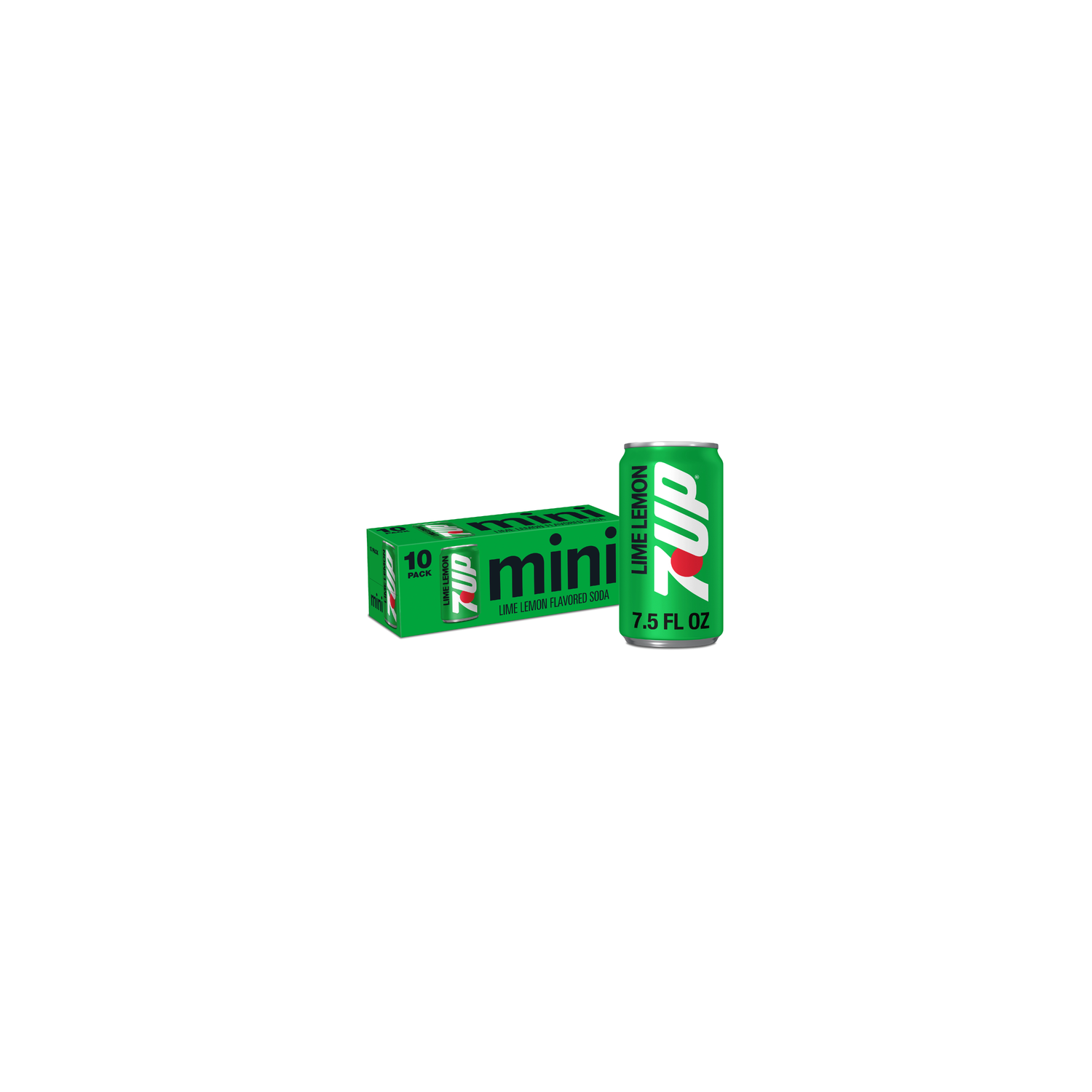 7UP Lime Lemon Soda Mini - 0.75 Fluid Ounce - 10 Count Image 1 of 3