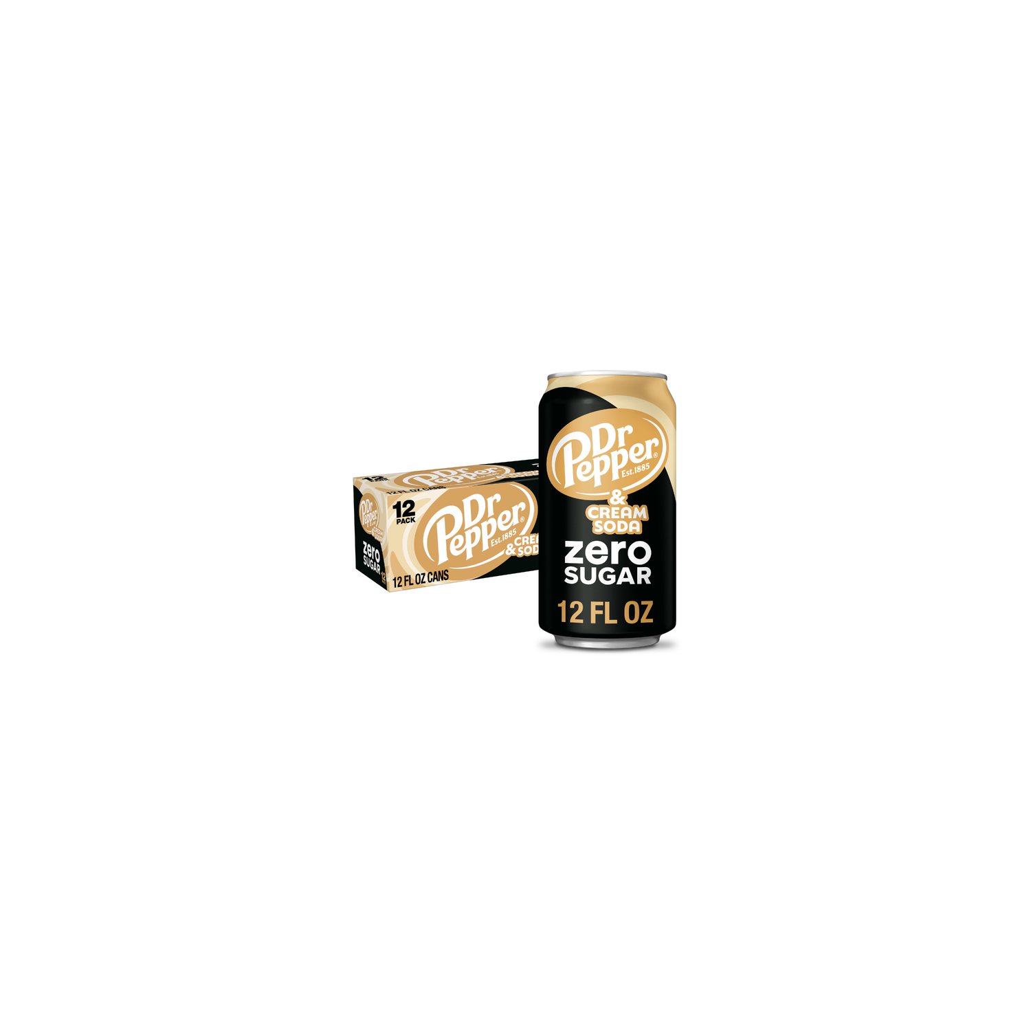 Dr Pepper And Cream Soda Zero Sugar - 12 Fluid Ounce Image 1 of 3