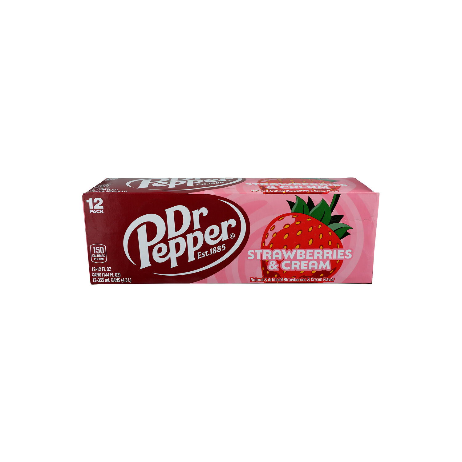 Dr. Pepper Strawberry & Cream Soda Soft Drinks - 12 Fluid Ounce
