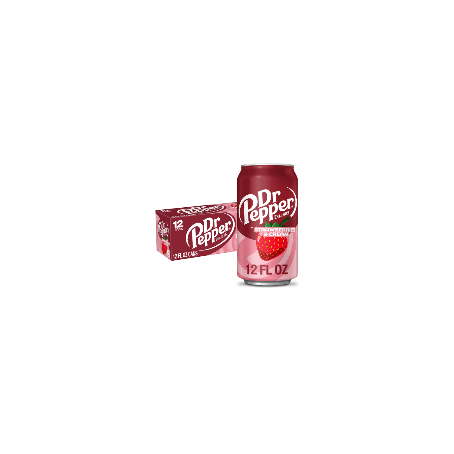 Dr Pepper Strawberries And Cream Soda - 12 Fluid Ounce Image 1 of 3