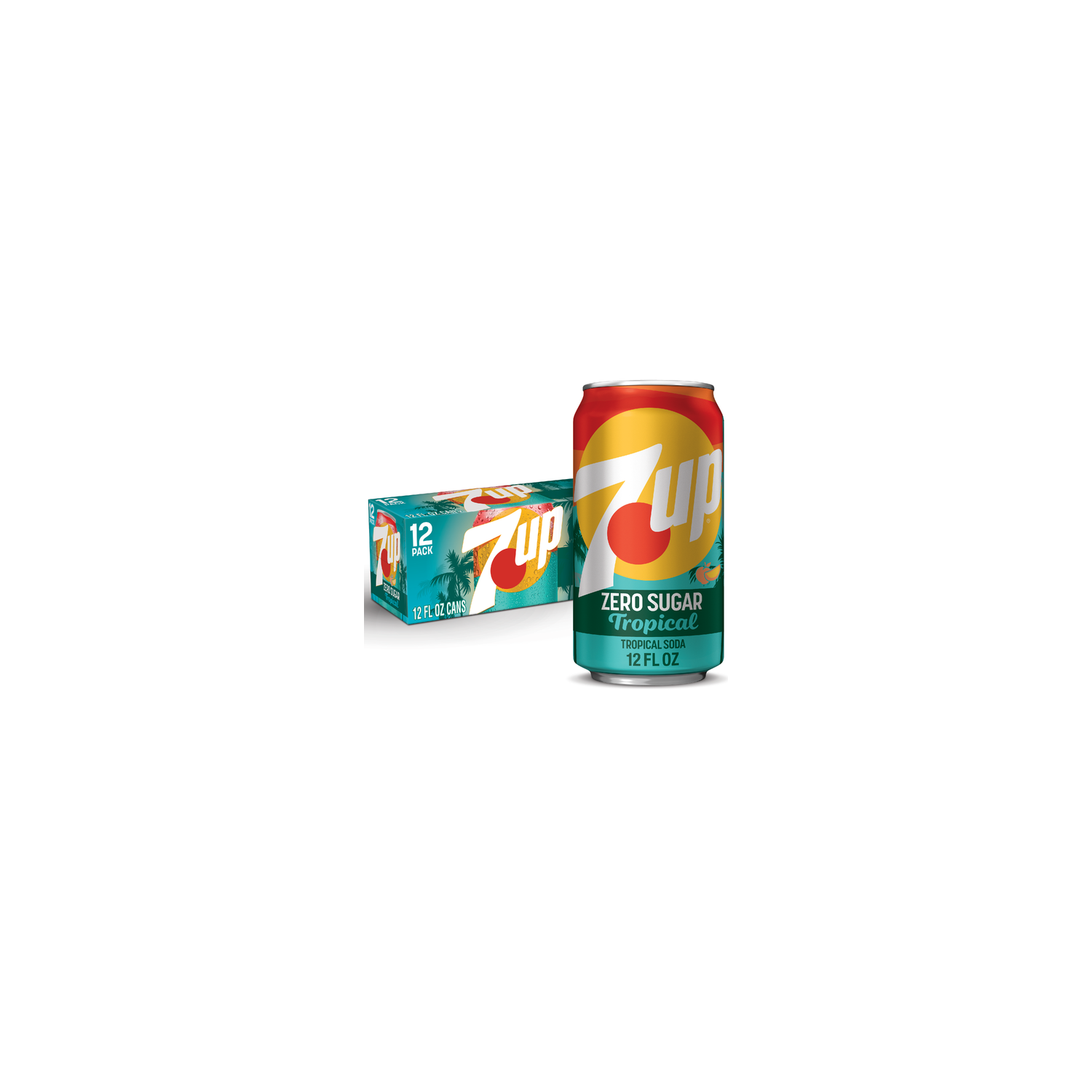 7UP Tropical Zero Sugar Soda - 12 Fluid Ounce Image 1 of 3