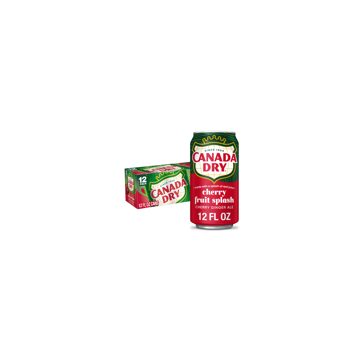 Canada Dry Fruit Splash Cherry Ginger Ale Soda - 12 Fluid Ounce Image 1 of 3