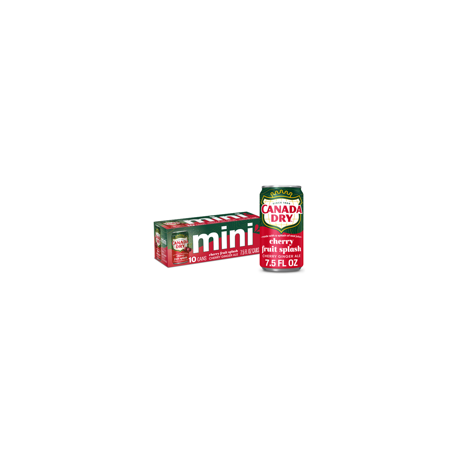 Canada Dry Fruit Splash Cherry Ginger Ale Soda Mini - 0.75 Fluid Ounce - 10 Count Image 1 of 3