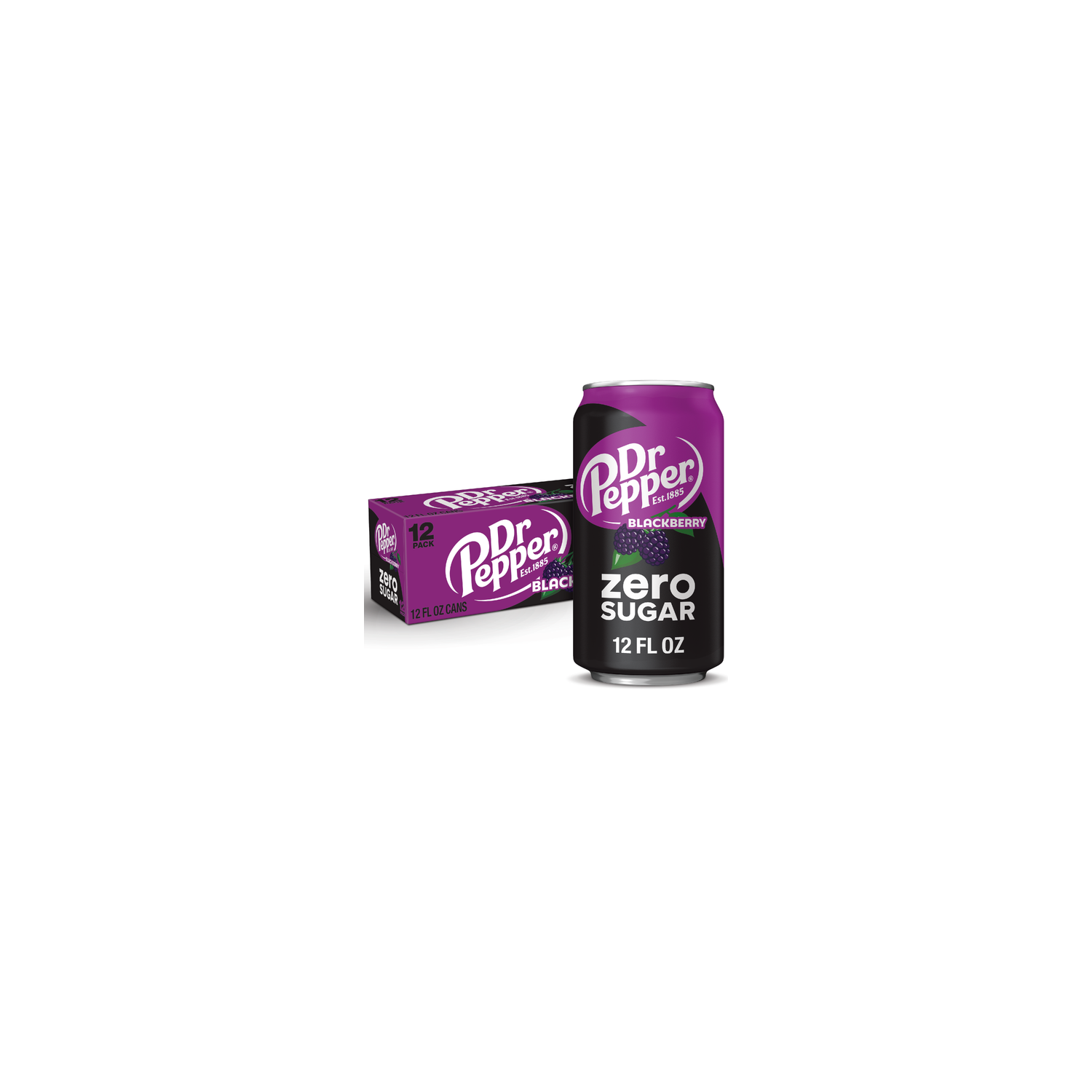 Dr Pepper Blackberry Zero Sugar Soda - 12 Fluid Ounce Image 1 of 3