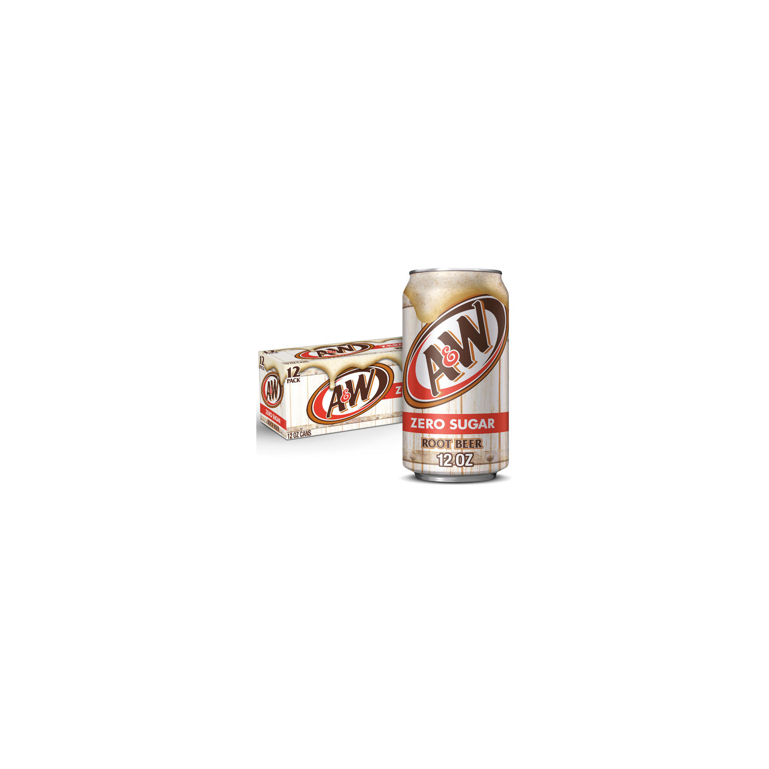 A&W Zero Sugar Root Beer Soda - 12 Fluid Ounce Image 1 of 3