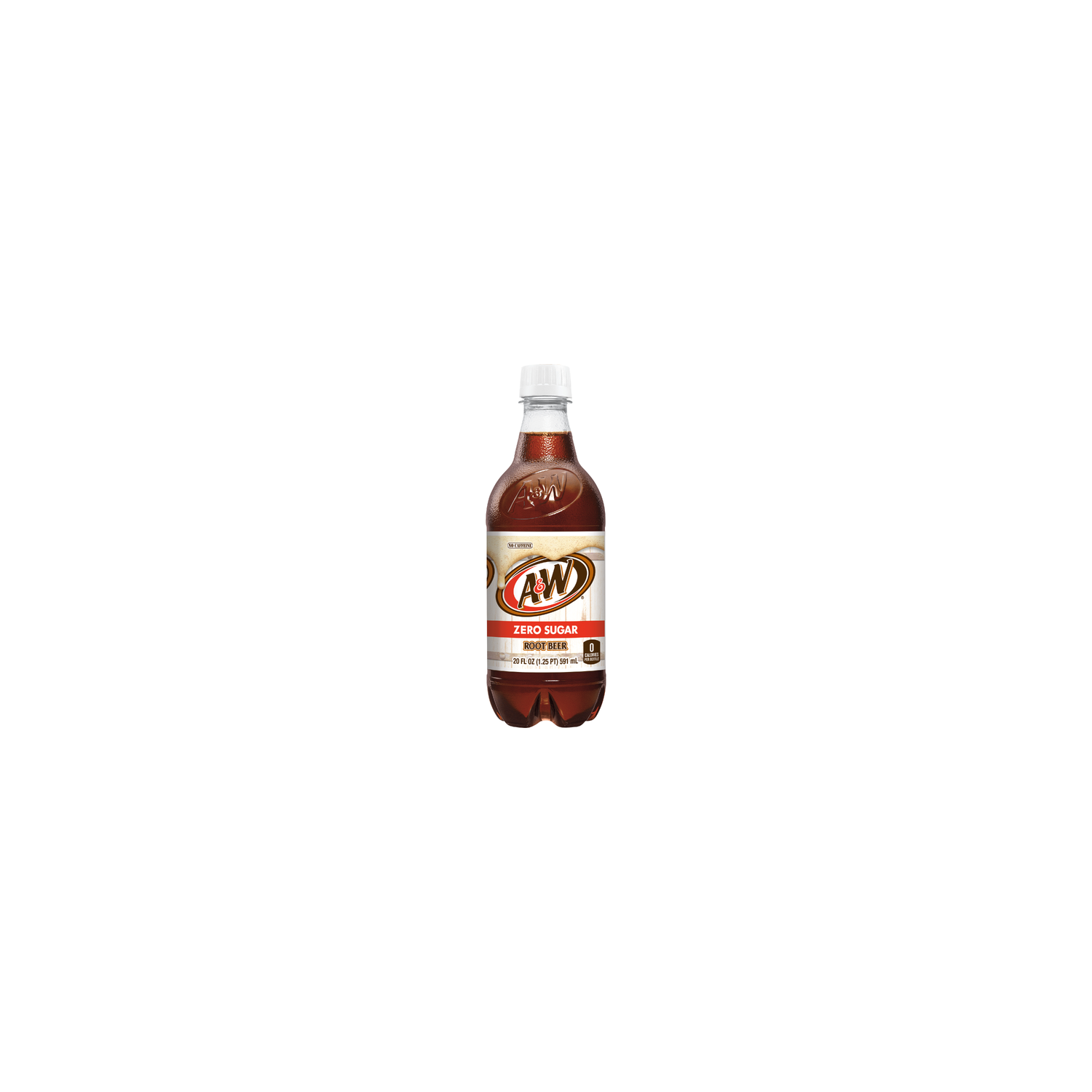 A&W Zero Sugar Root Beer Soda - 20 Fluid Ounce Image 1 of 3