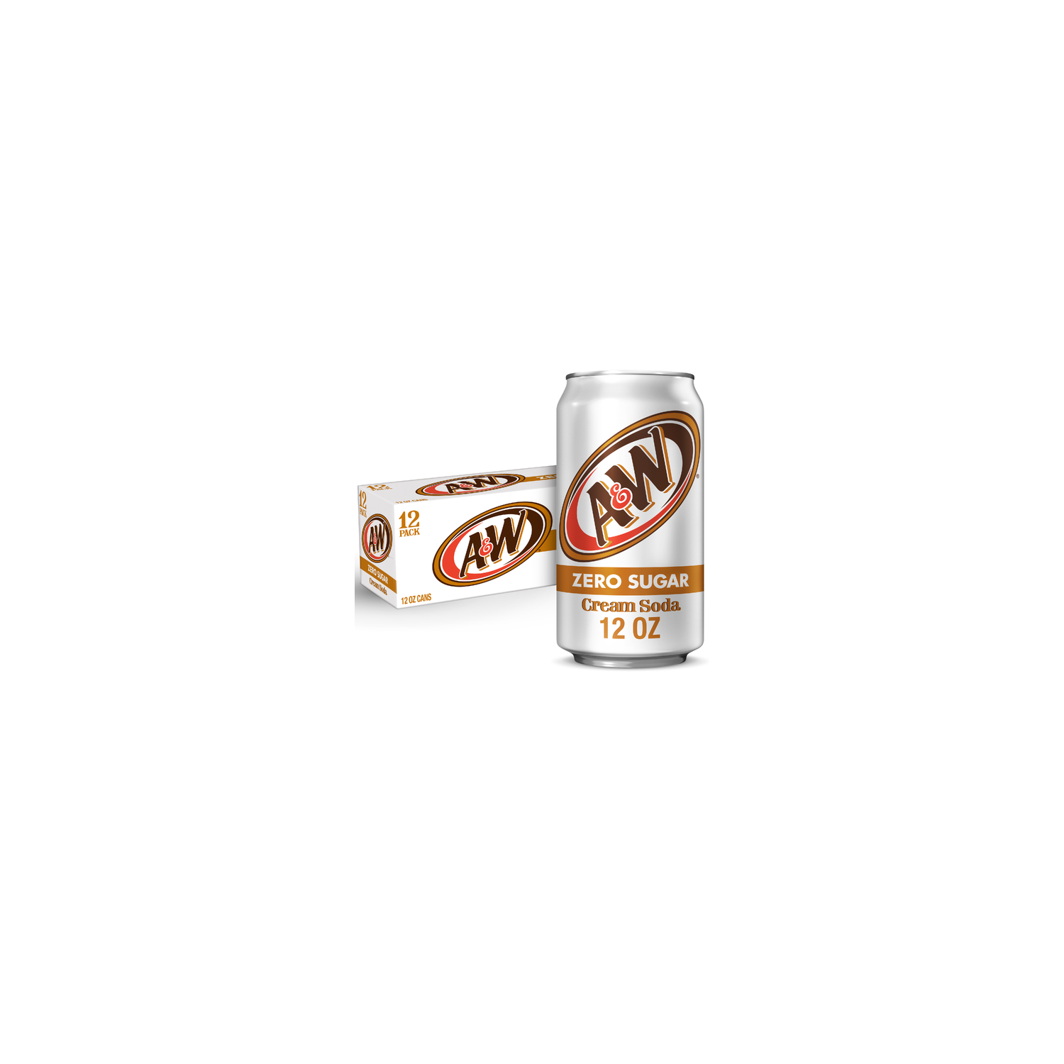 A&W Cream Soda Zero Sugar - 12 Fluid Ounce Image 1 of 3
