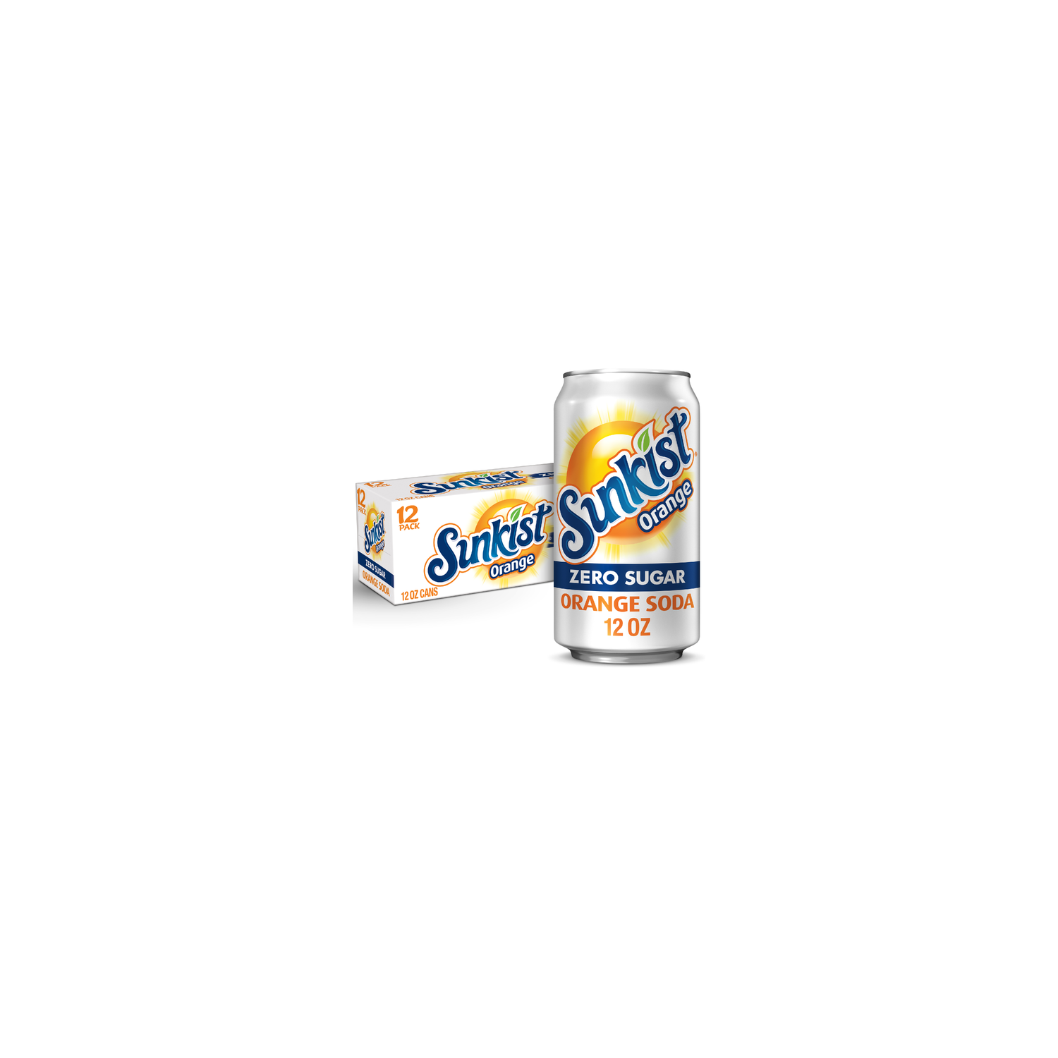 Sunkist Zero Sugar Orange Soda - 12 Fluid Ounce Image 1 of 3