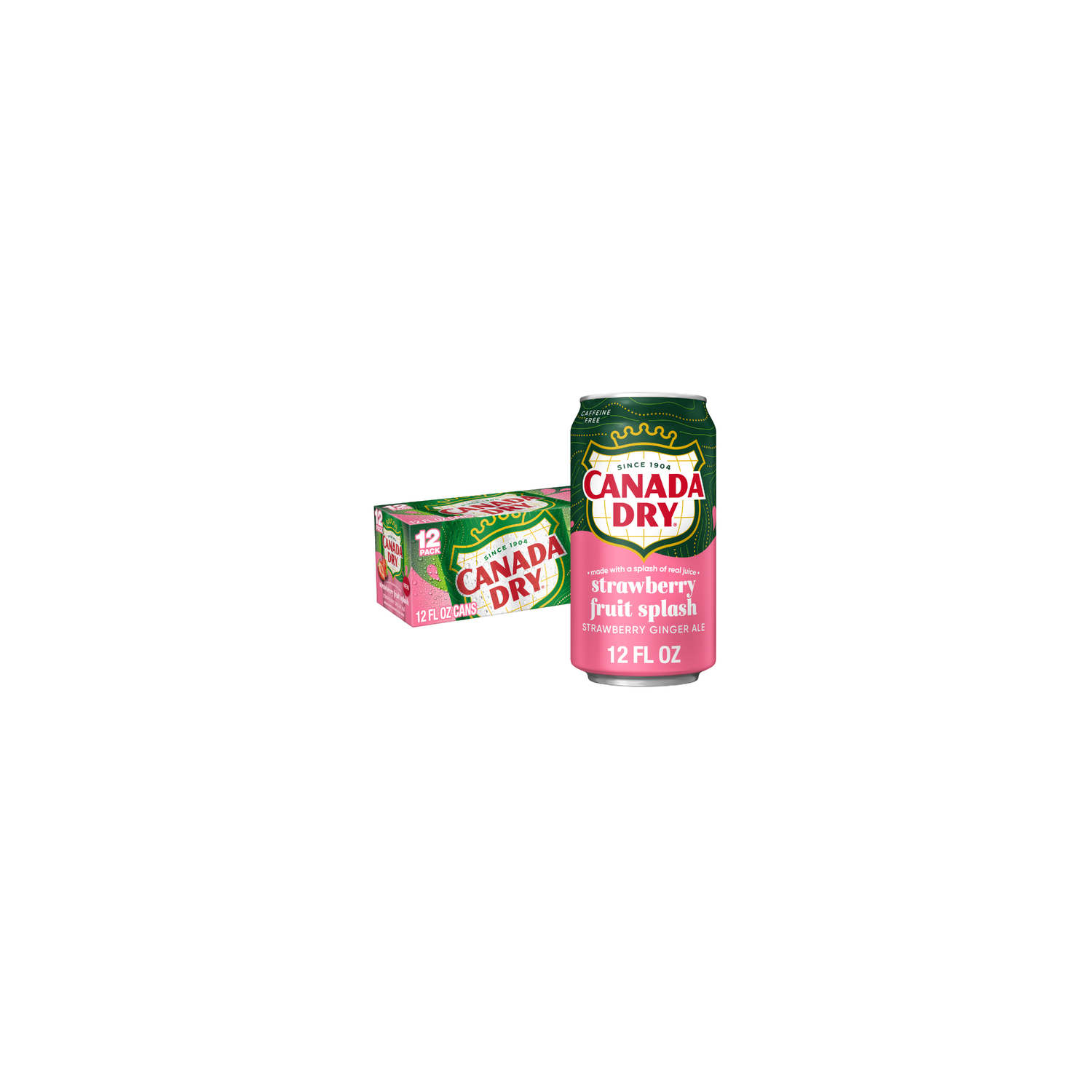Canada Dry Fruit Splash Strawberry Ginger Ale Soda - 12 Fluid Ounce Image 1 of 3