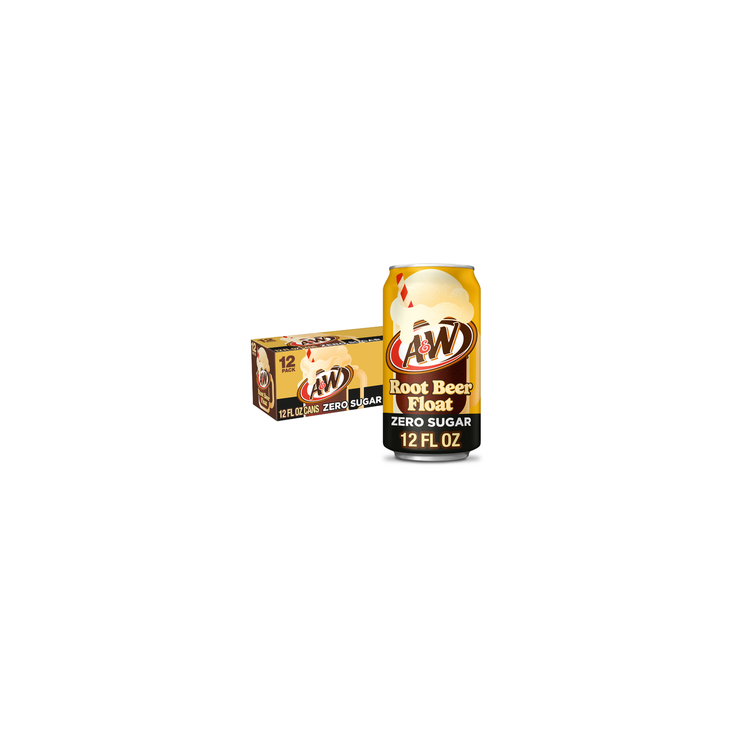 A&W Root Beer Float Zero Sugar Soda - 12 Fluid Ounce Image 1 of 3