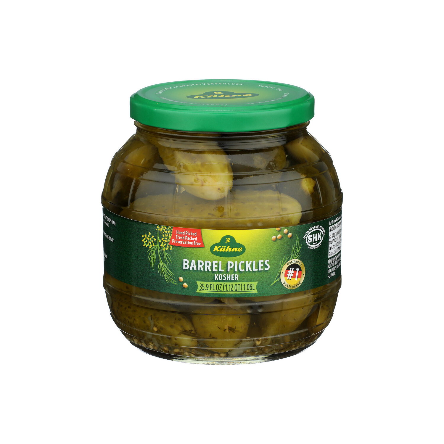 Kuhne Barrel Kosher Pickles - 35.9 Fluid Ounce Image 1 of 4