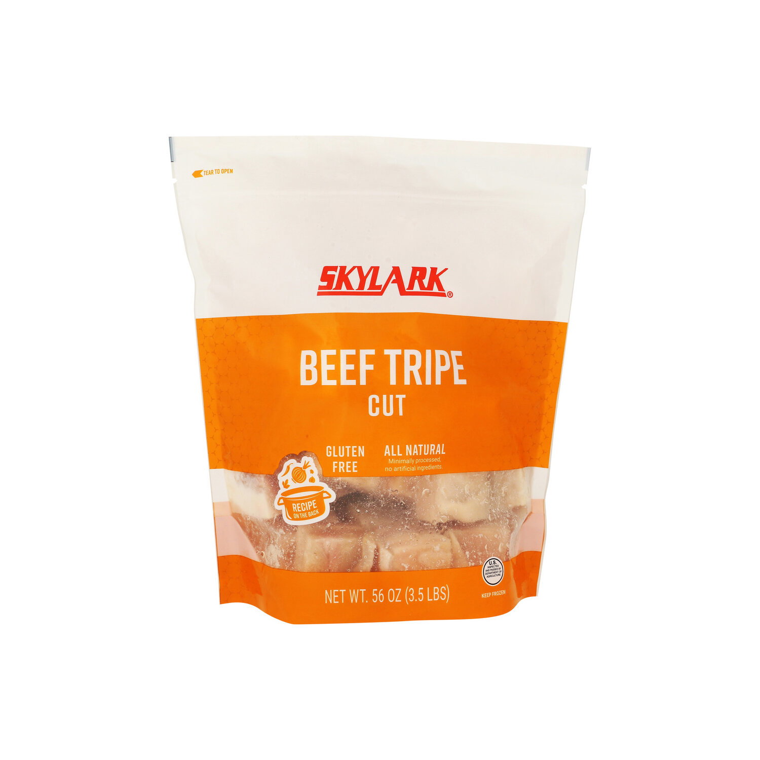 SKYLARK Gluten Free Raw Cut Beef Tripe - 56 Ounce Image 1 of 2