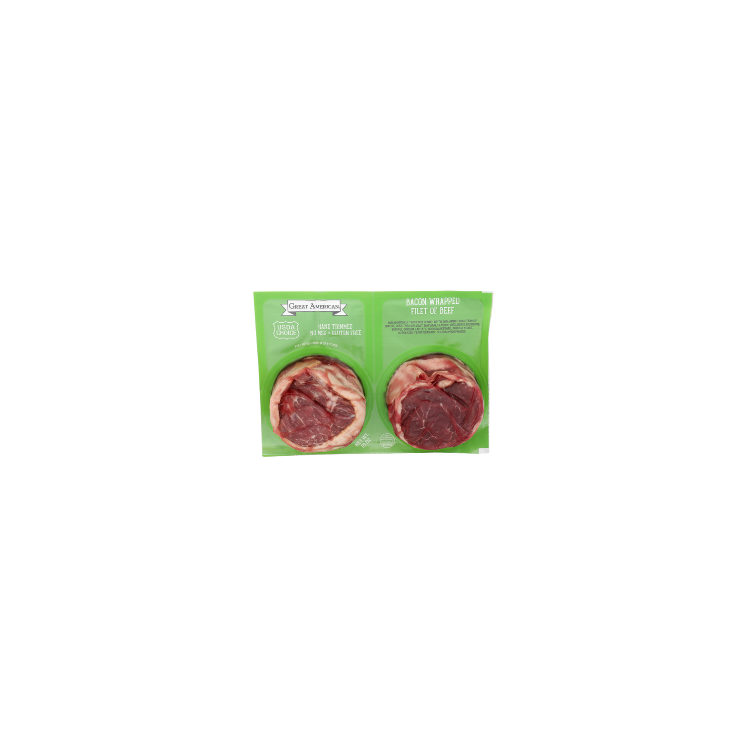Great American Hand Trimmed Bacon Wrapped Filet Of Beef - 10 Ounce Image 1 of 4