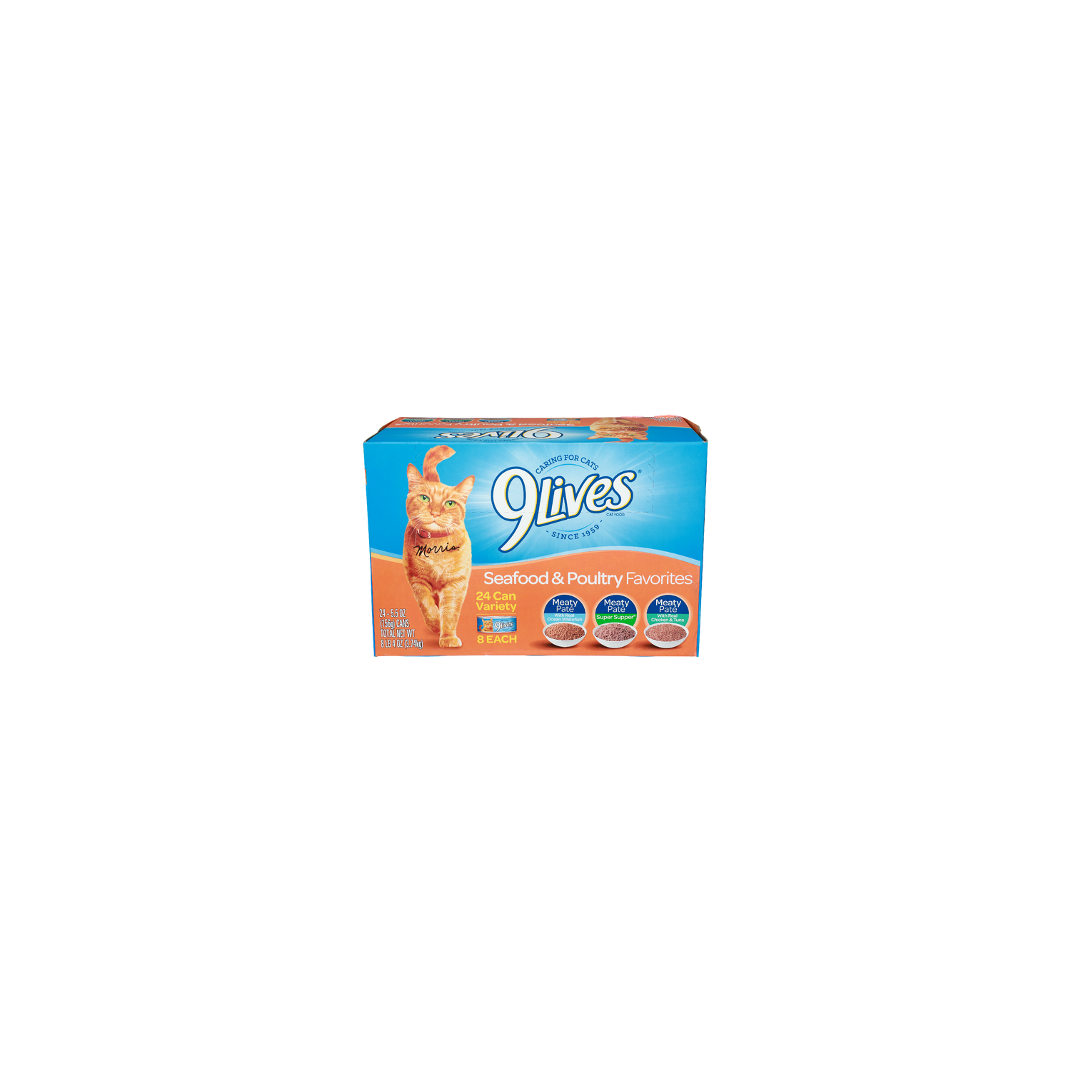 9Lives Real Ocean Whitefish, Super Supper, Chicken & Tuna Sea Food & Poultry Favorites Cat - 5.5 Ounce - 24 Count Image 1 of 2