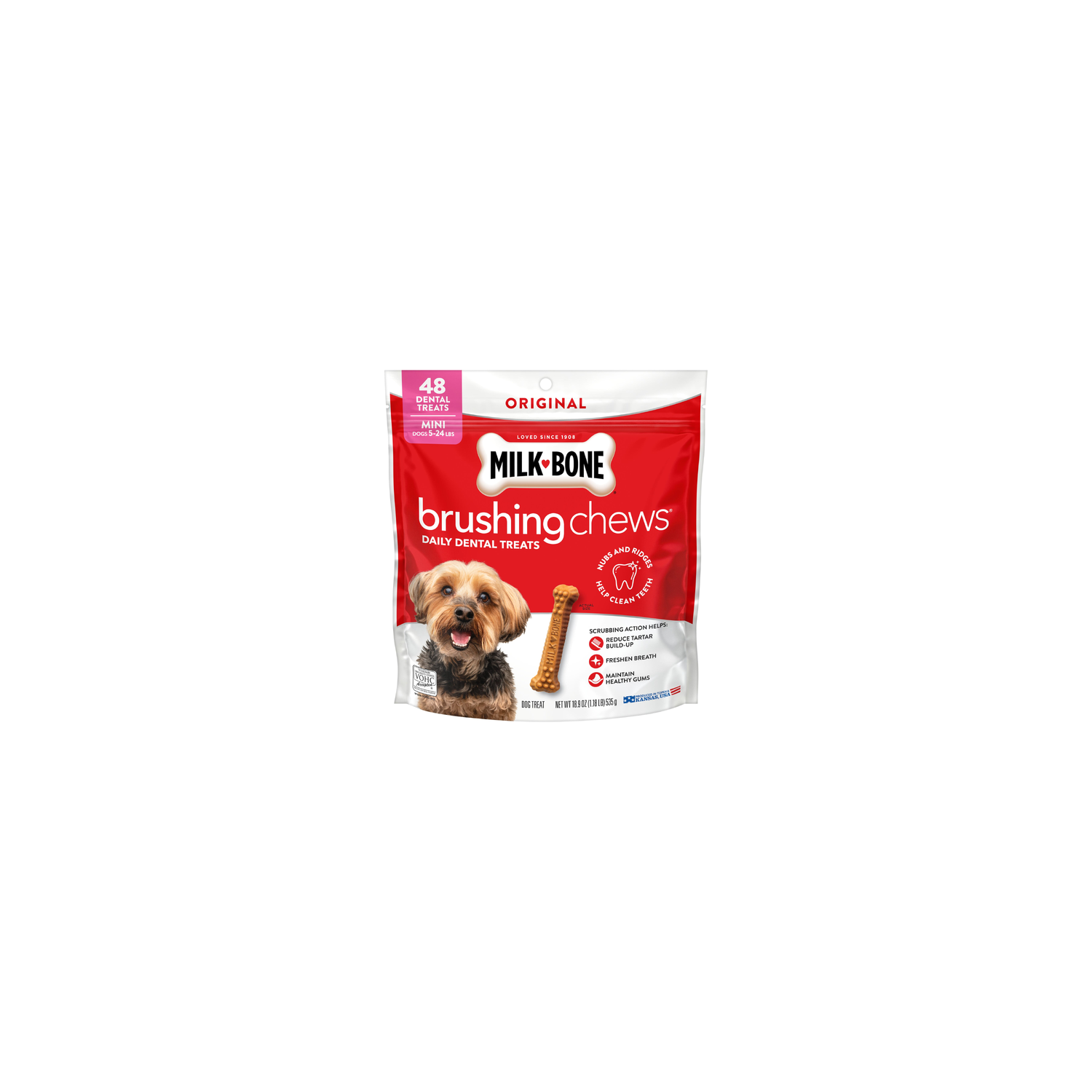 Milk-Bone Original Brushing Chews Mini Bones - 0.394 Ounce - 48 Count Image 1 of 4