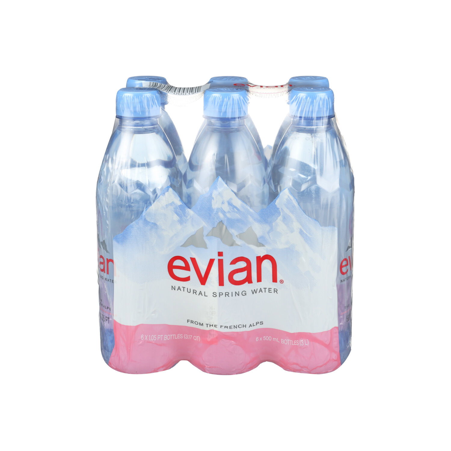 Evian Natural Spring Water - 500 ml - 6 Count