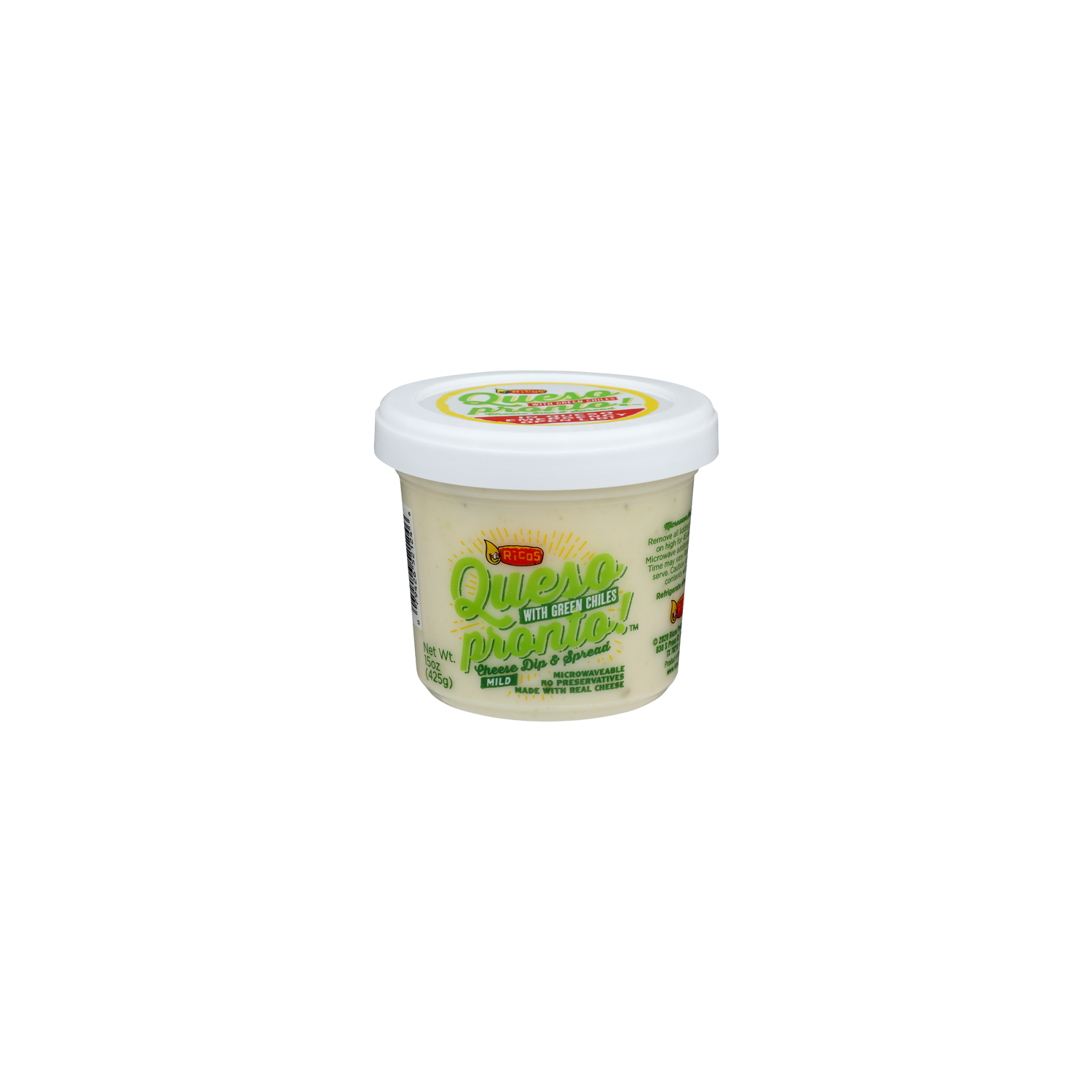 RICOS Queso Pronto Mild Green Chile Cheese Dip - 15 Ounce Image 1 of 2