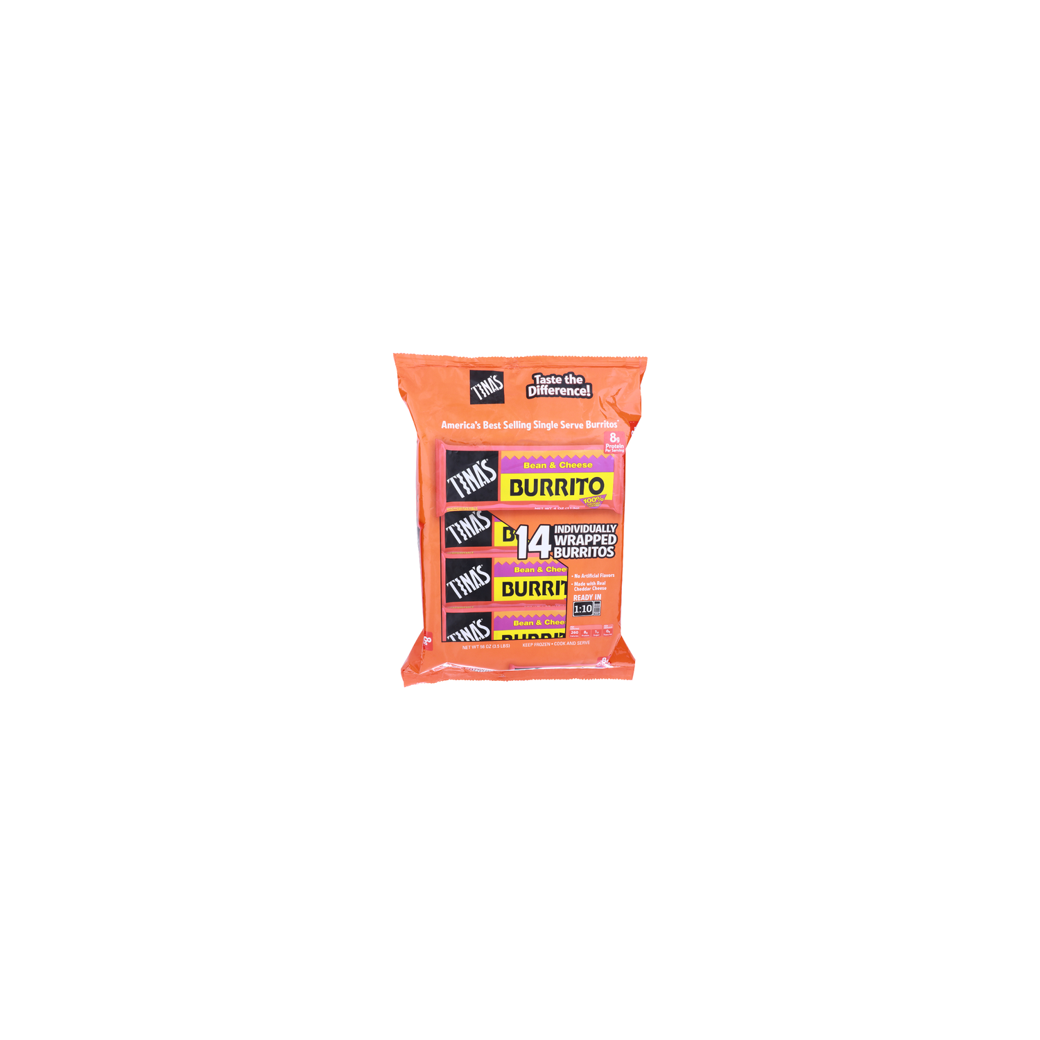 TINA's Bean & Cheese Burrito - 4 Ounce - 14 Count Image 1 of 4