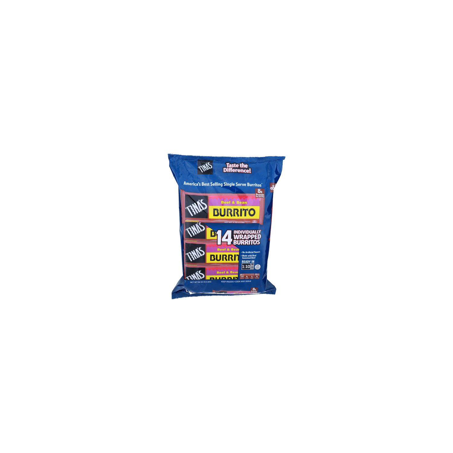 TINA's Beef & Bean Burrito - 4 Ounce - 14 Count Image 1 of 4