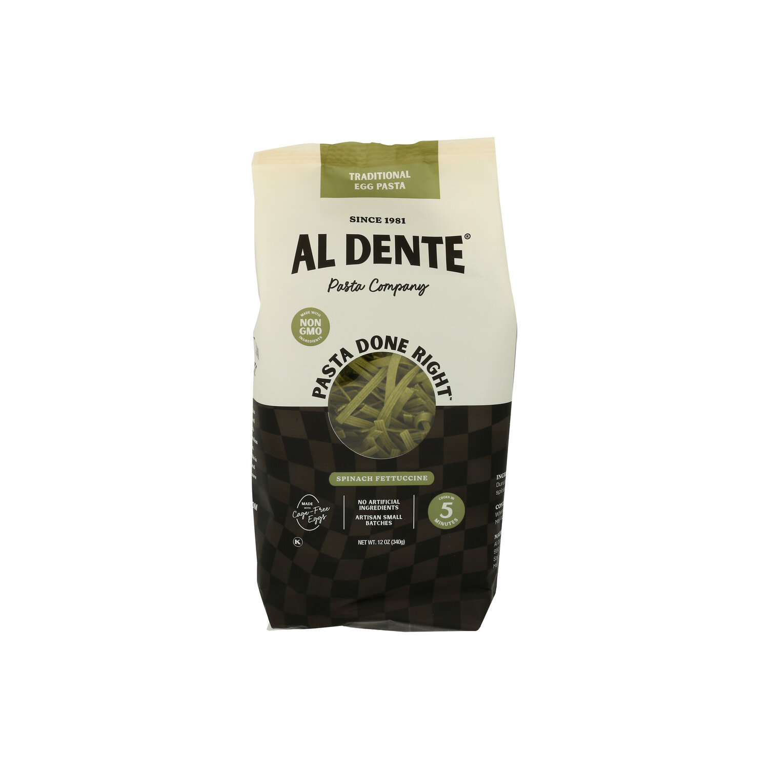 Al Dente Spinach Dry Pasta Traditional Fettuccine - 12 Ounce Image 1 of 4