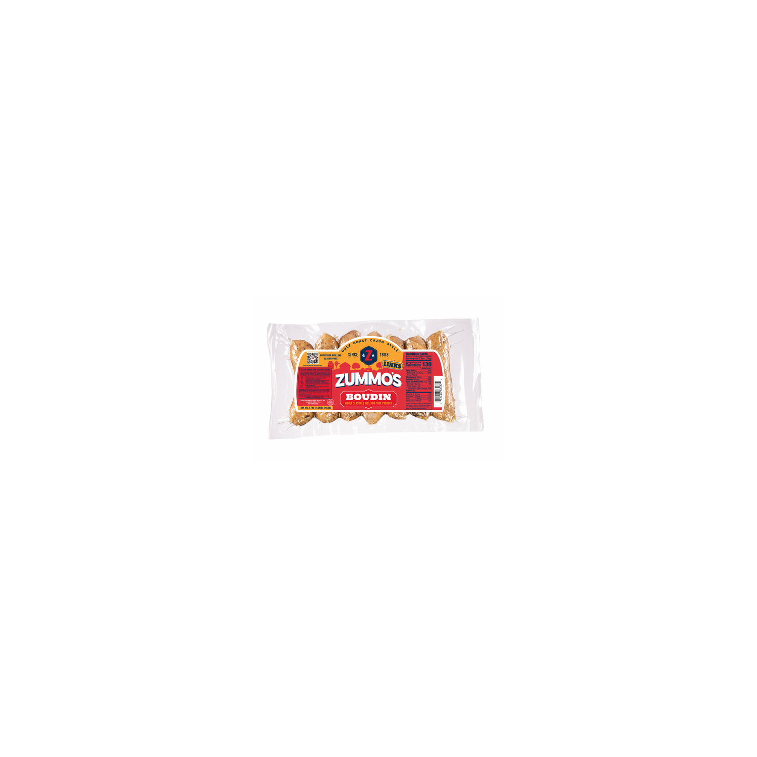 Zummos Cajun Boudin Link - 17 Ounce