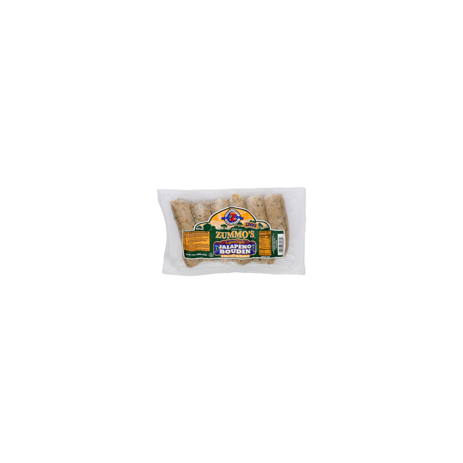 ZUMMO's Jalapeno Boudin Cajun Style A Rice And Pork Product - 17 Ounce Image 1 of 4