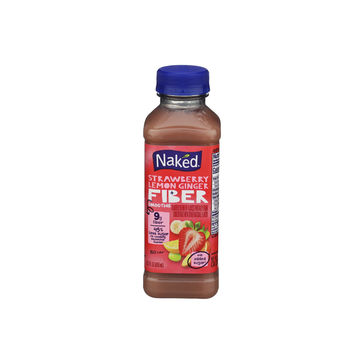 Naked Strawberry Lemon Ginger Fiber Juice Smoothie - 15.2 Fluid Ounce Image 1 of 4