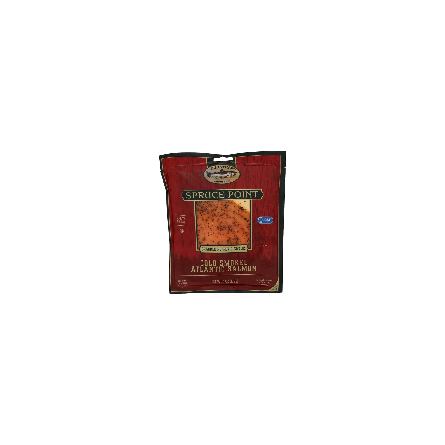 Ducktrap Spruce Point Traditional Smoked Atlantic Salmon Peppered - 4 Ounce Image 1 of 4