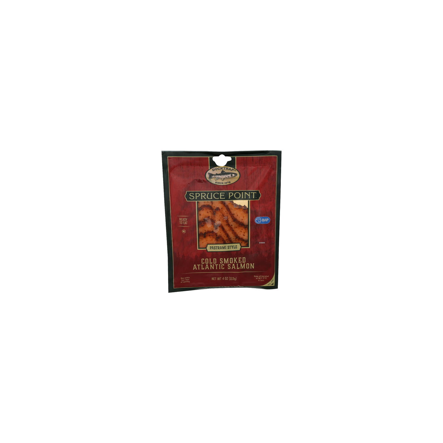Ducktrap Spruce Point Traditional Smoked Atlantic Salmon Pastrami - 4 Ounce Image 1 of 4
