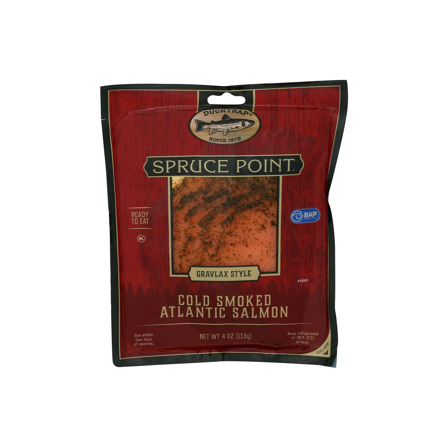 Ducktrap Spruce Point Traditional Smoked Atlantic Salmon Gravlax - 4 Ounce Image 1 of 4