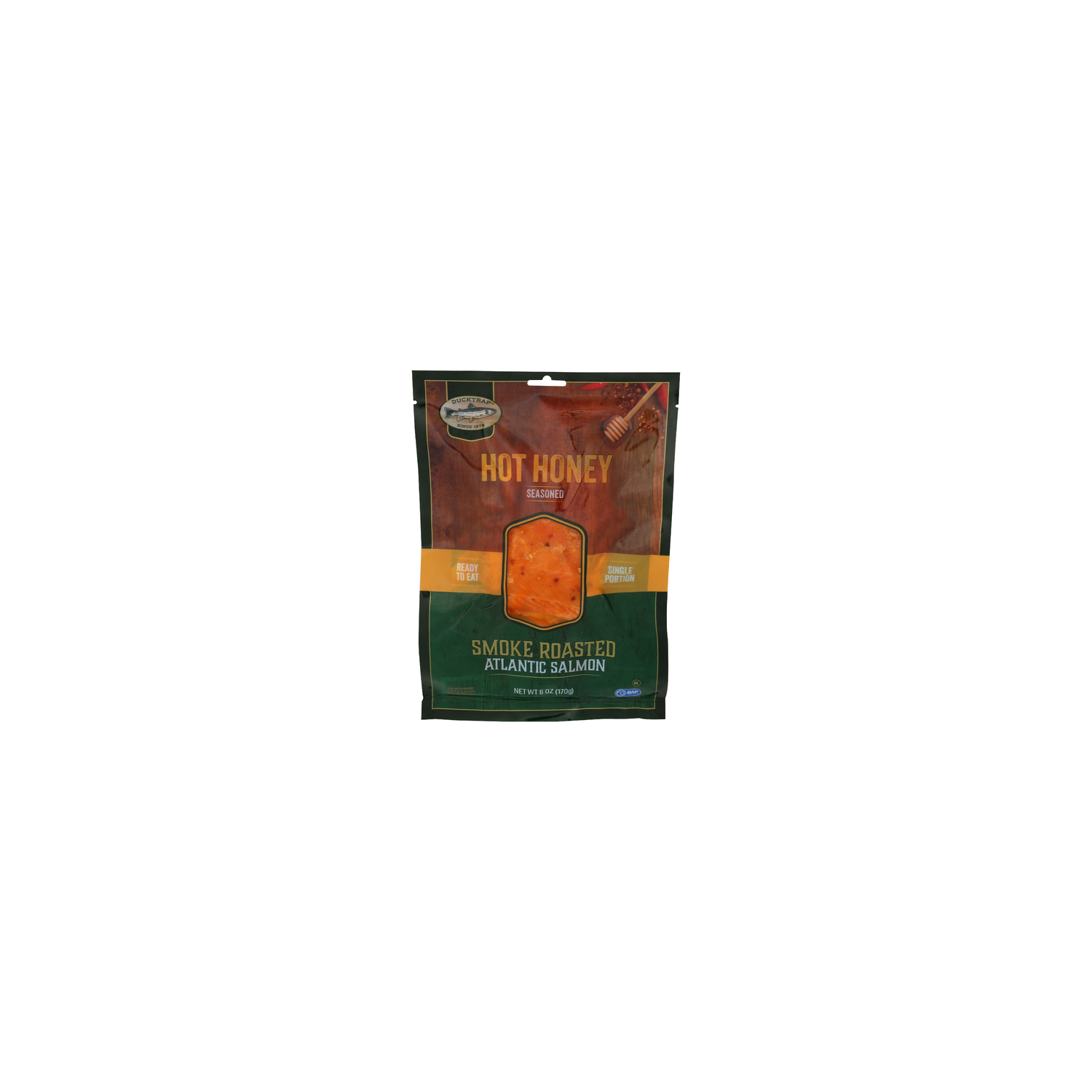 Ducktrap River Of Maine Traditional Hot Honey Smoked Atlantic Salmon Smoke Roasted - 6 Ounce Image 1 of 4