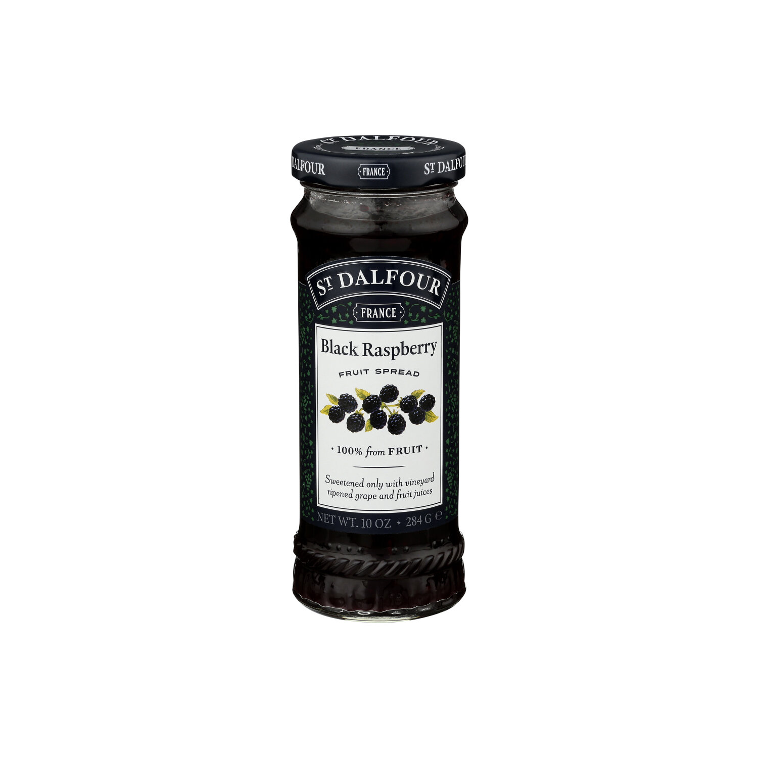 ST. Dalfour Black Raspberry Fruit Spread - 10 Ounce - FRESH by