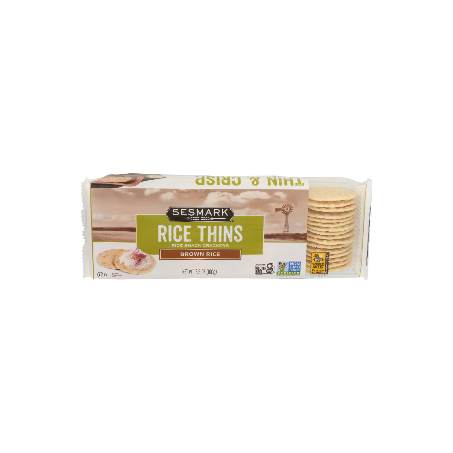 Sesmark Brown Rice Thins Gluten Free - 3.5 Ounce Image 1 of 4