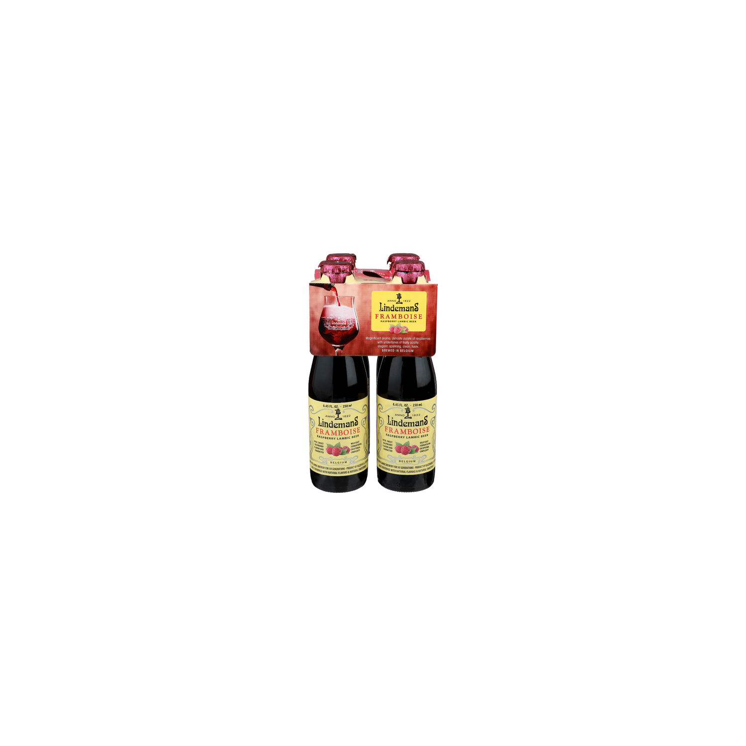 LINDEMAN's Raspberry Lambic Beer - 8.45 Fluid Ounce - 4 Count Image 1 of 3
