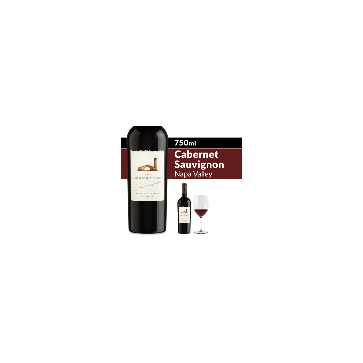 Robert Mondavi Winery Cabernet Sauvignon 2022 Napa Valley, Red Wine, Bottle - 25.35 Fluid Ounce Image 1 of 2