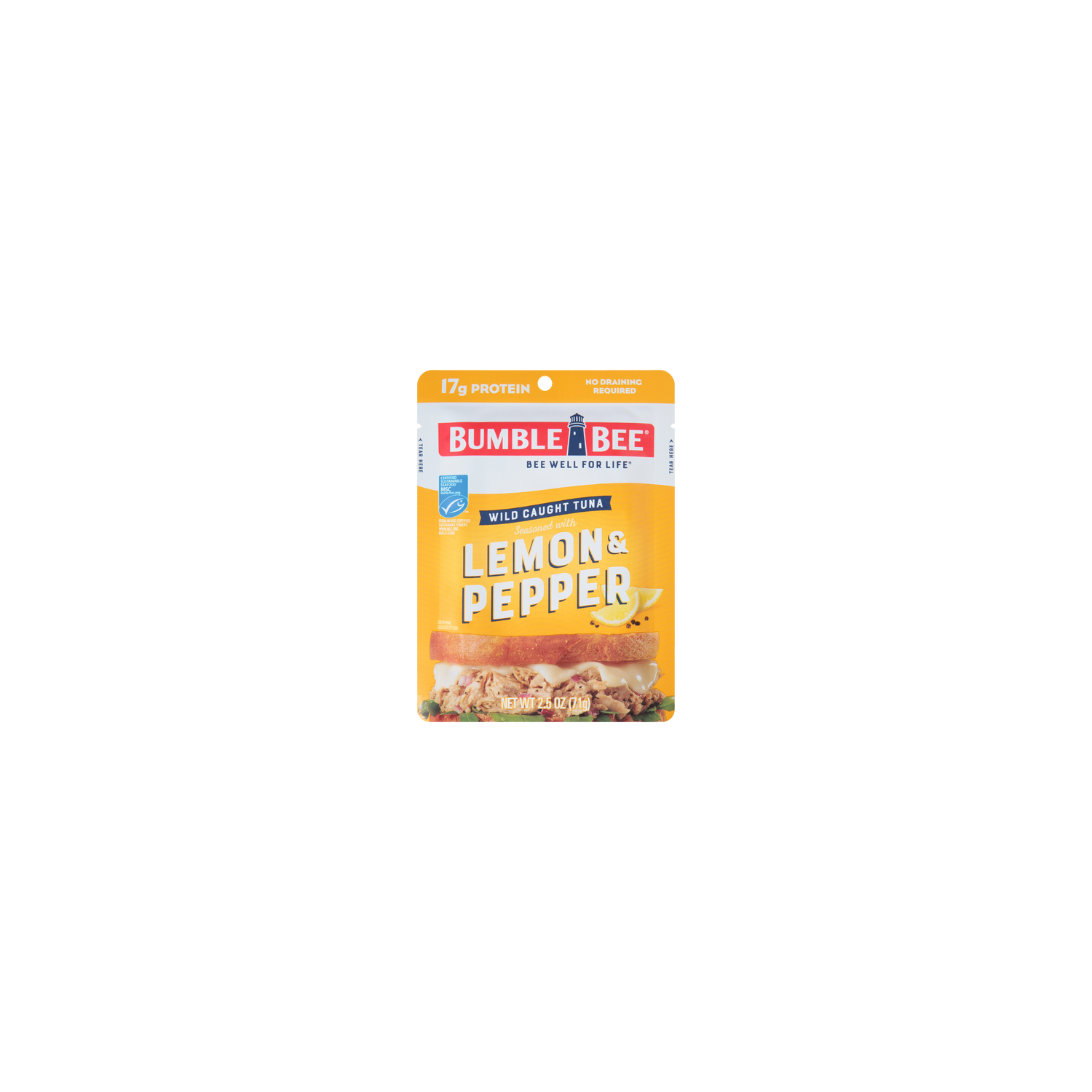Bumble Bee Lemon & Pepper Seasoned Tuna, Pouch - 2.5 Ounce