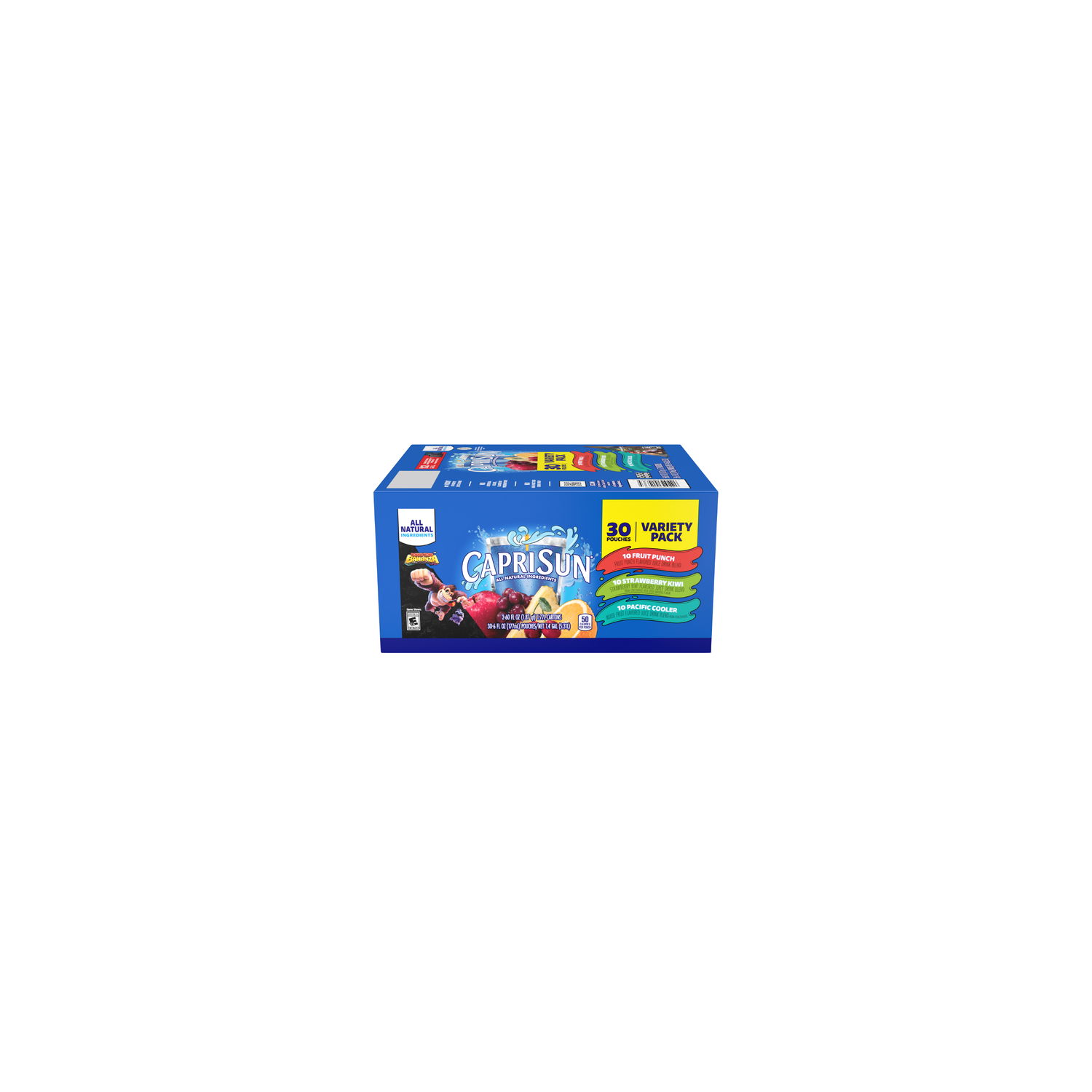 Capri Sun Fruit Punch, Strawberry Kiwi And Pacific Cooler Flavored Juice Drink Blend Variety Pack, Box, Pouches - 10 Count Image 1 of 2