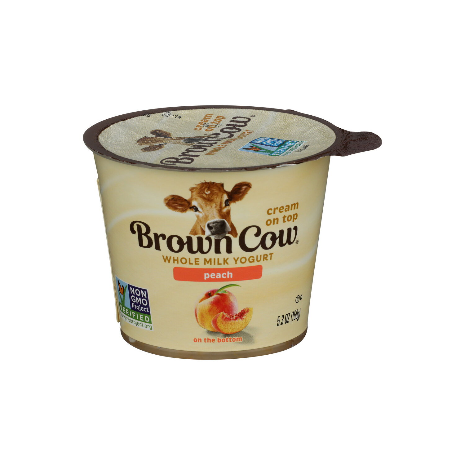 Brown Cow Peach Yogurt Non-Gmo Whole Milk Single Serve - 5.3 Ounce Image 1 of 4