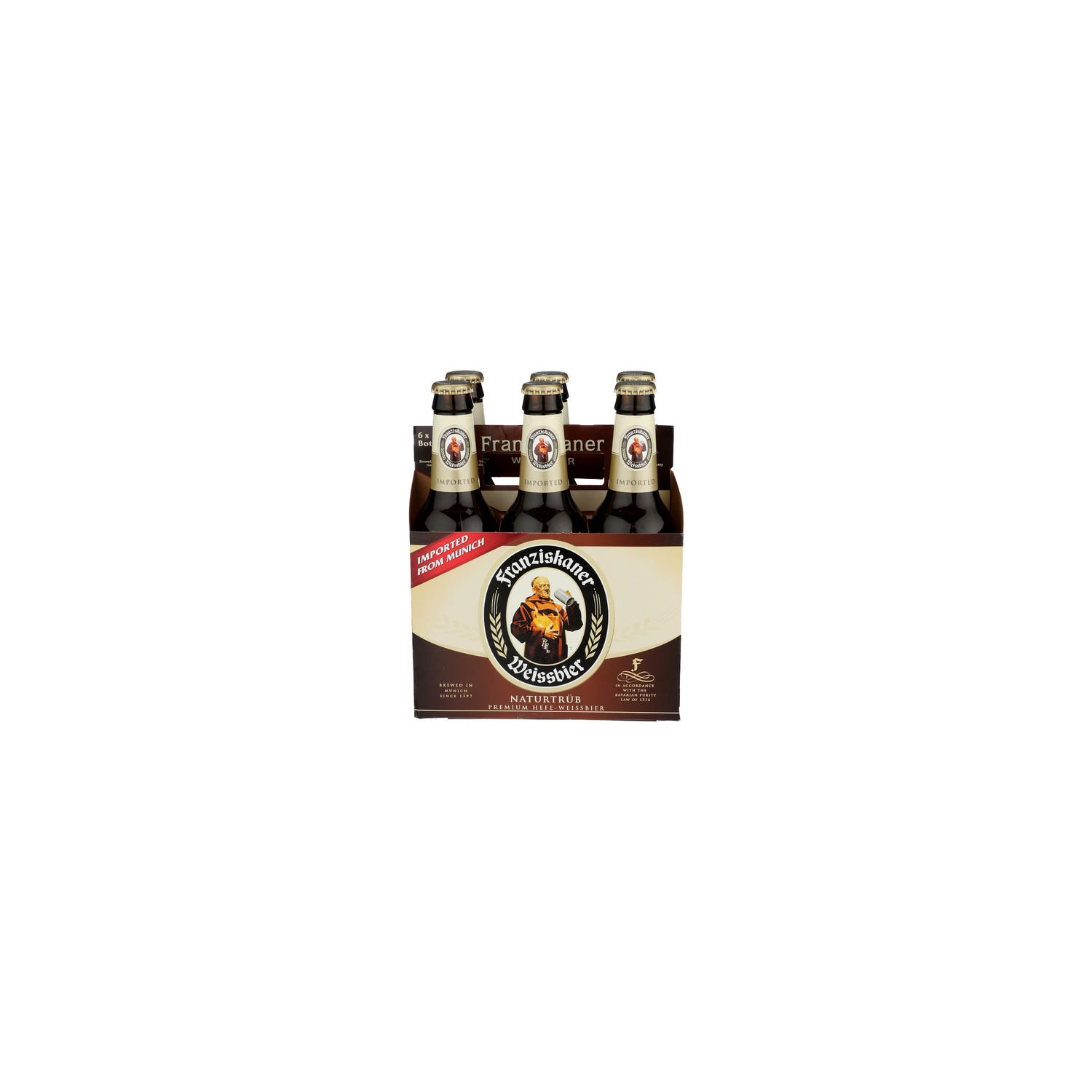 Franziskaner Weissbier Naturtrub Premium Hefe-Weissbier - 12 Fluid Ounce - 6 Count Image 1 of 2