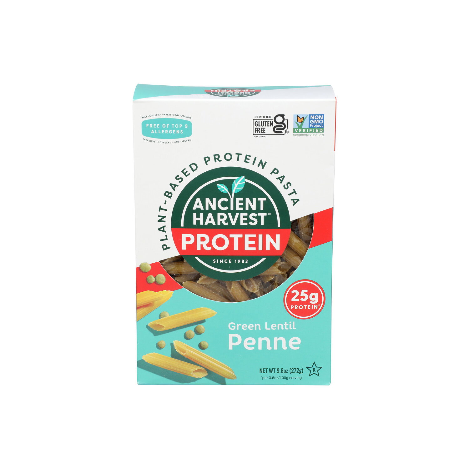 Ancient Harvest Pasta Plant-Based Protein Green Lentil Penne Veggie - 9.6 Ounce Image 1 of 4