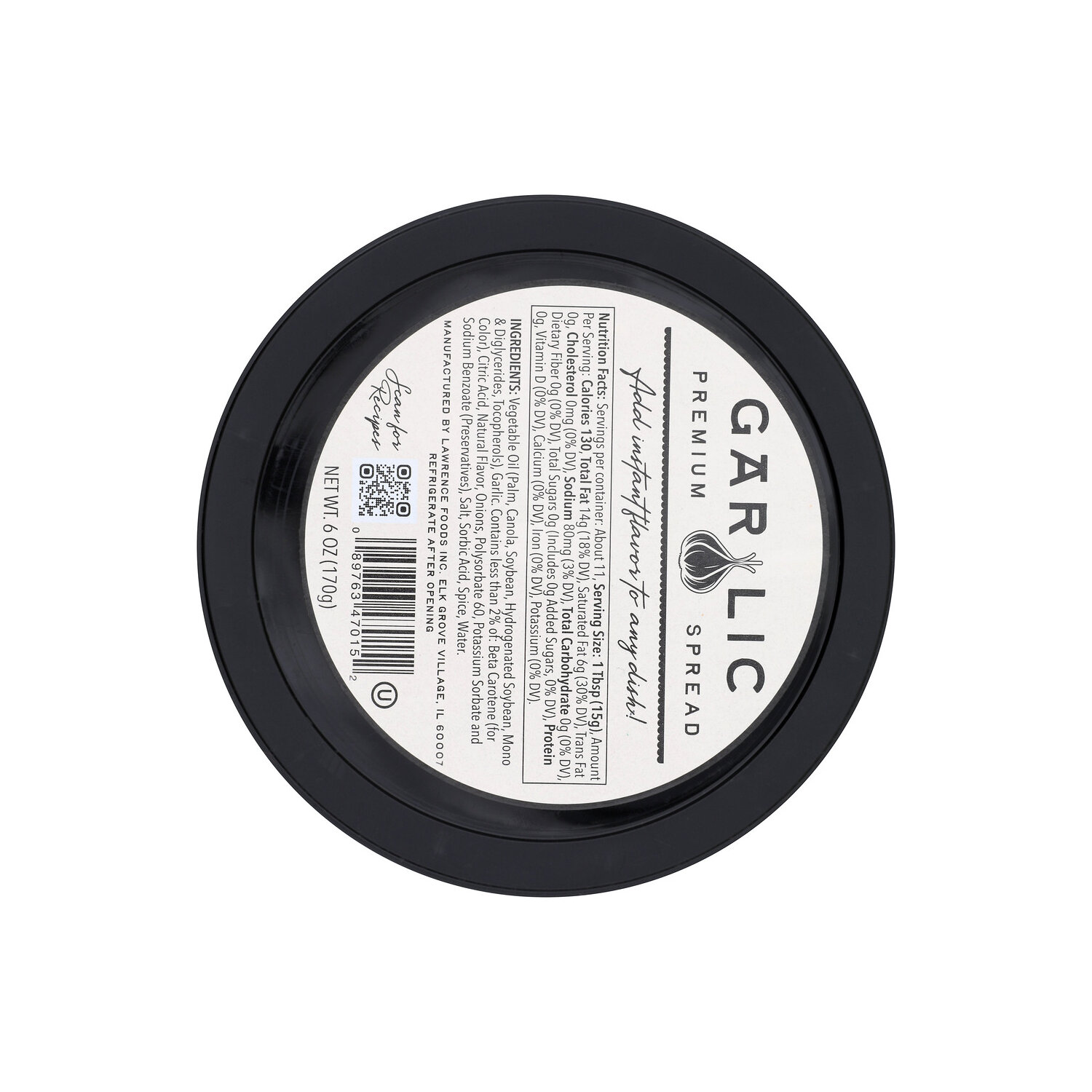 Lawrence Foods Garlic Premium Spread - 6 Ounce Image 1 of 4