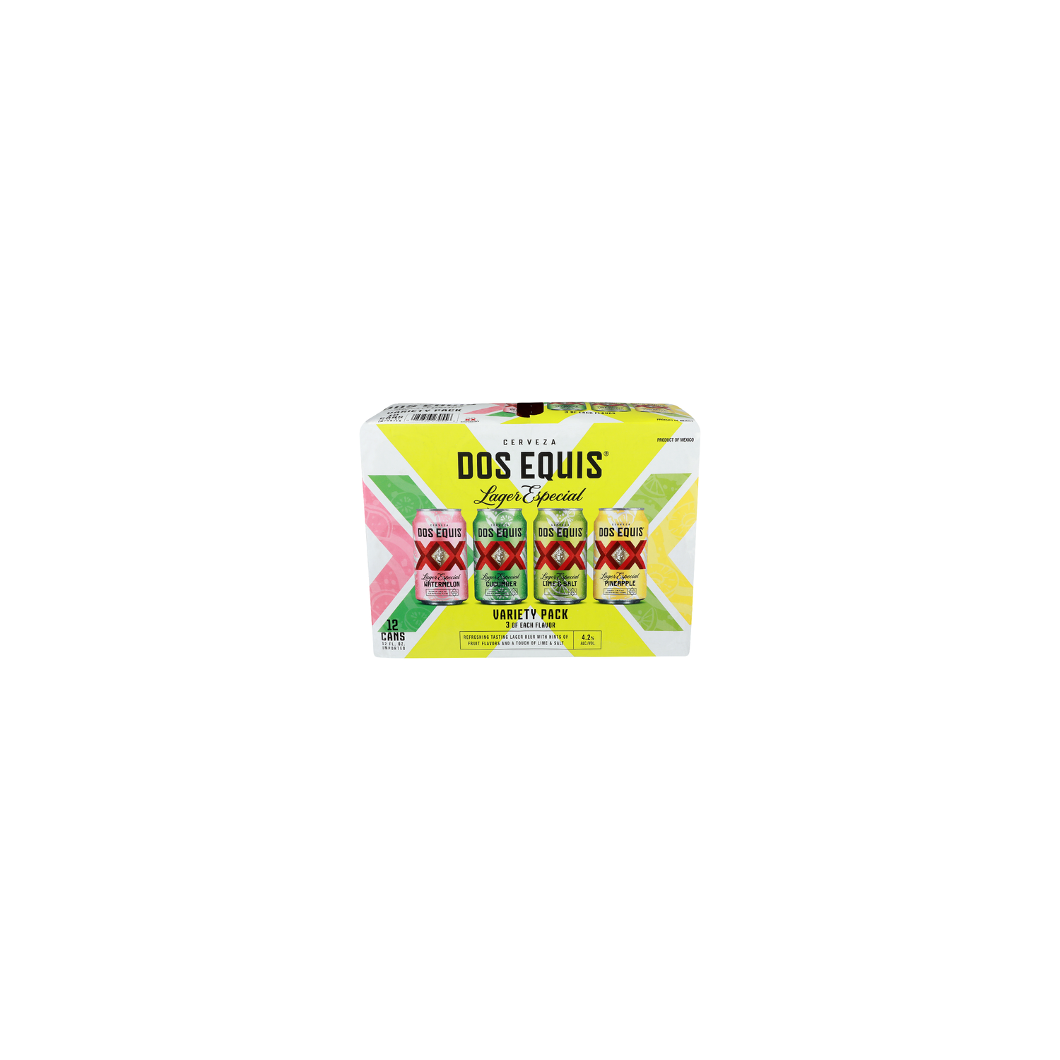Dos Equis Watermelon | Cucumber Lime & Salt Pineapple Variety Pack Lager Especial - 12 Count Image 1 of 2