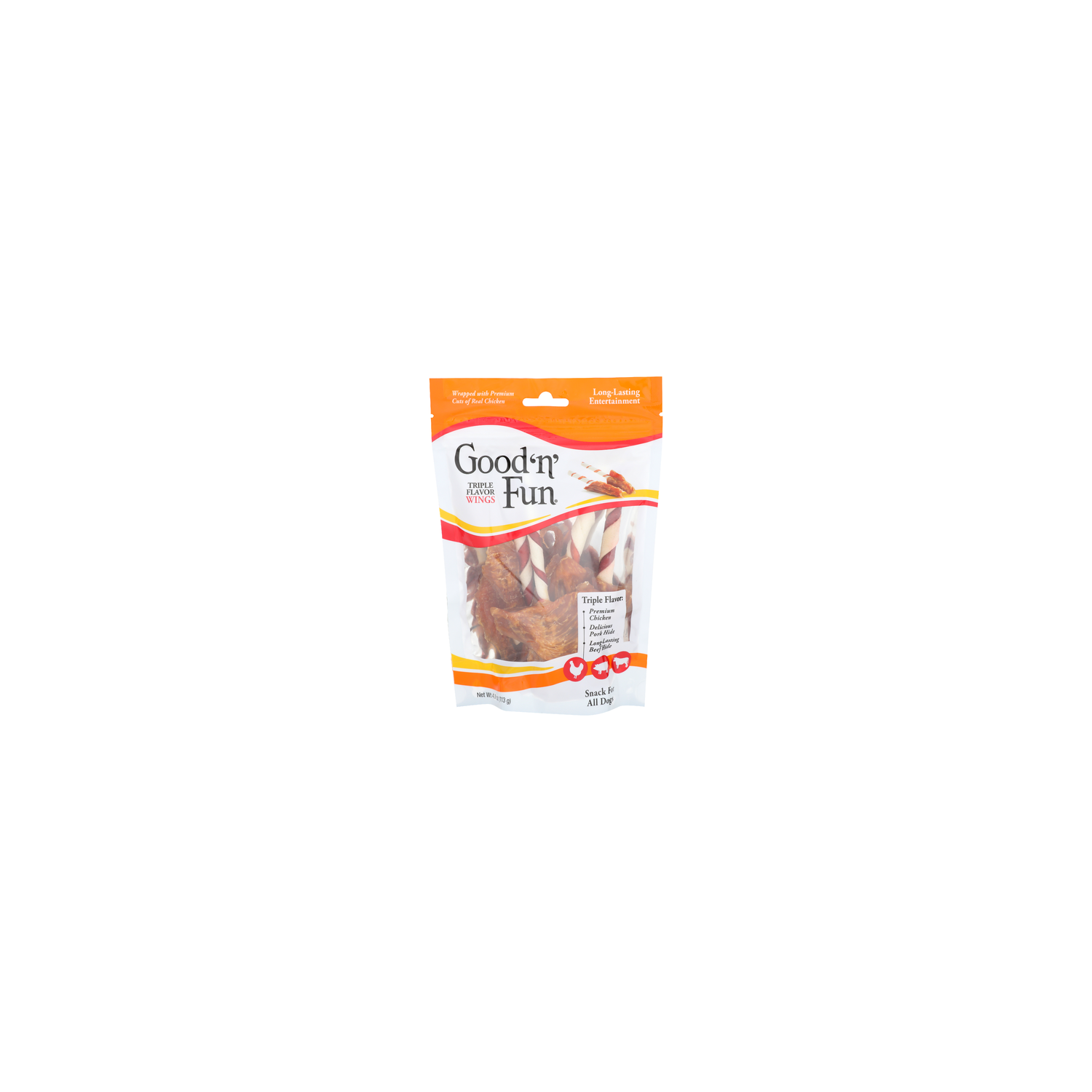 GOOD'N'FUN Triple Flavor Wings Snack For All Dogs - 4 Ounce Image 1 of 4