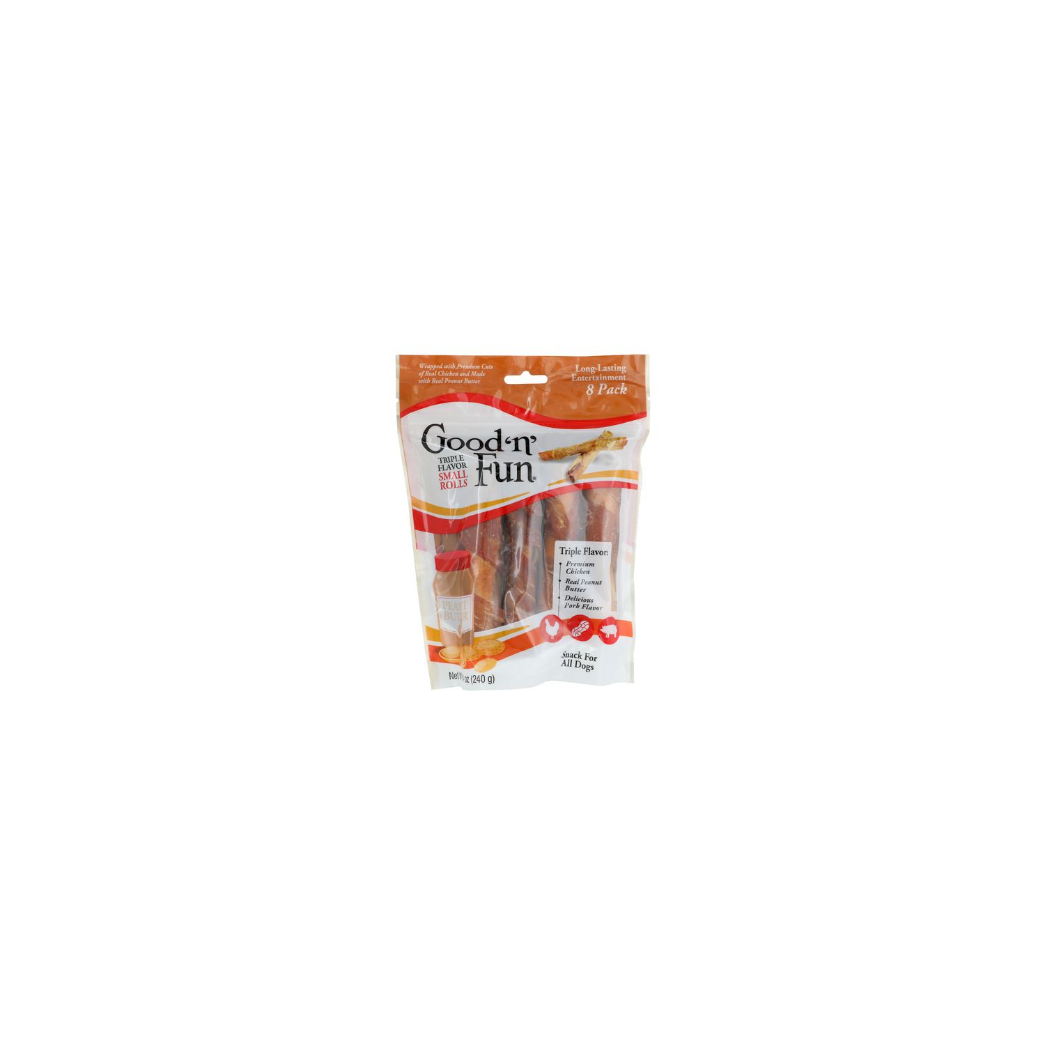 Good 'N' Fun Snack For All Dogs, Small Rolls, Triple Flavor, 8 Pack - 1.05 Ounce - 8 Count Image 1 of 4