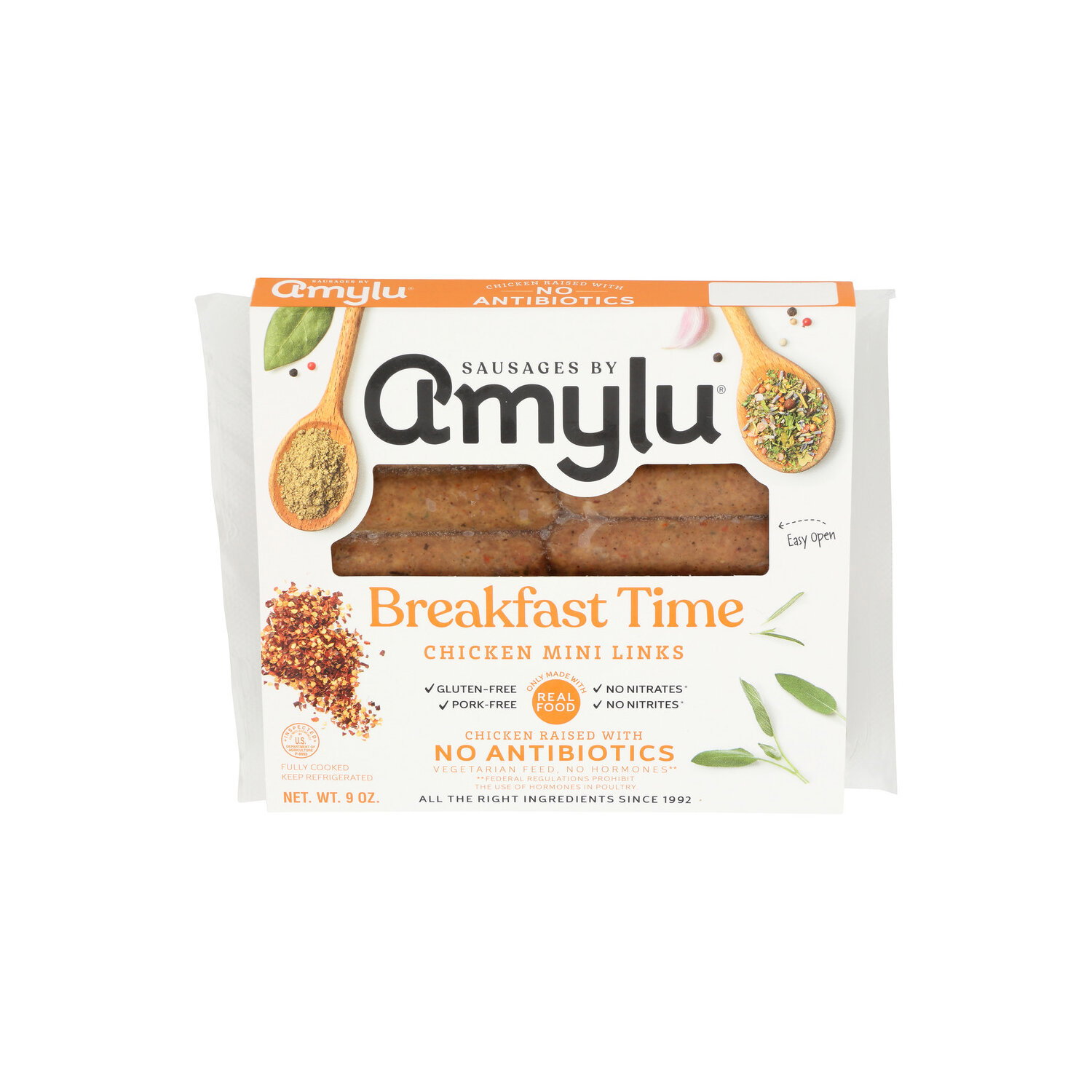 Amylu Foods Breakfast Time Sausage Chicken Mini Links - 9 Ounce Image 1 of 4