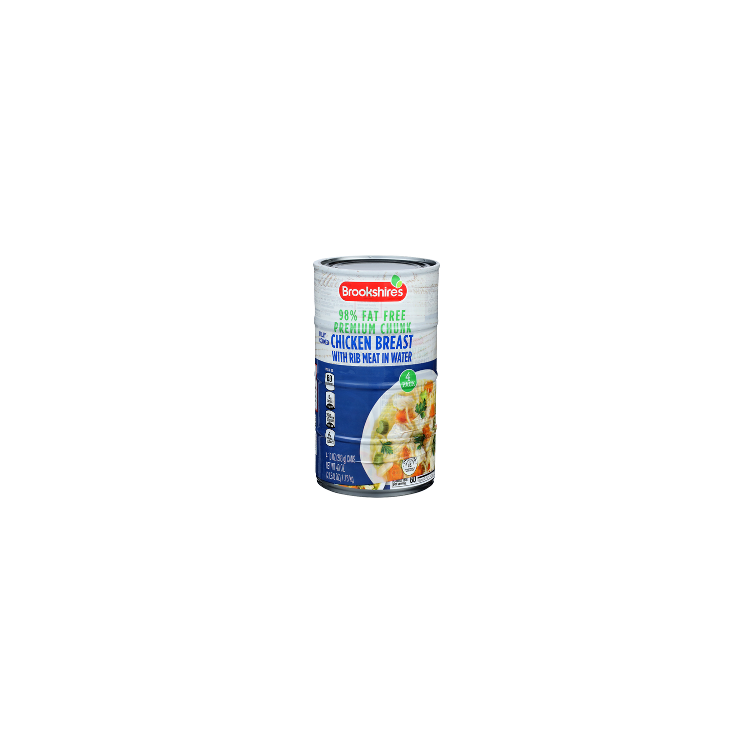 Brookshire's 98% Fat Free Premium Chunk Chicken Breast In Water - 10 Ounce - 4 Count Image 1 of 4