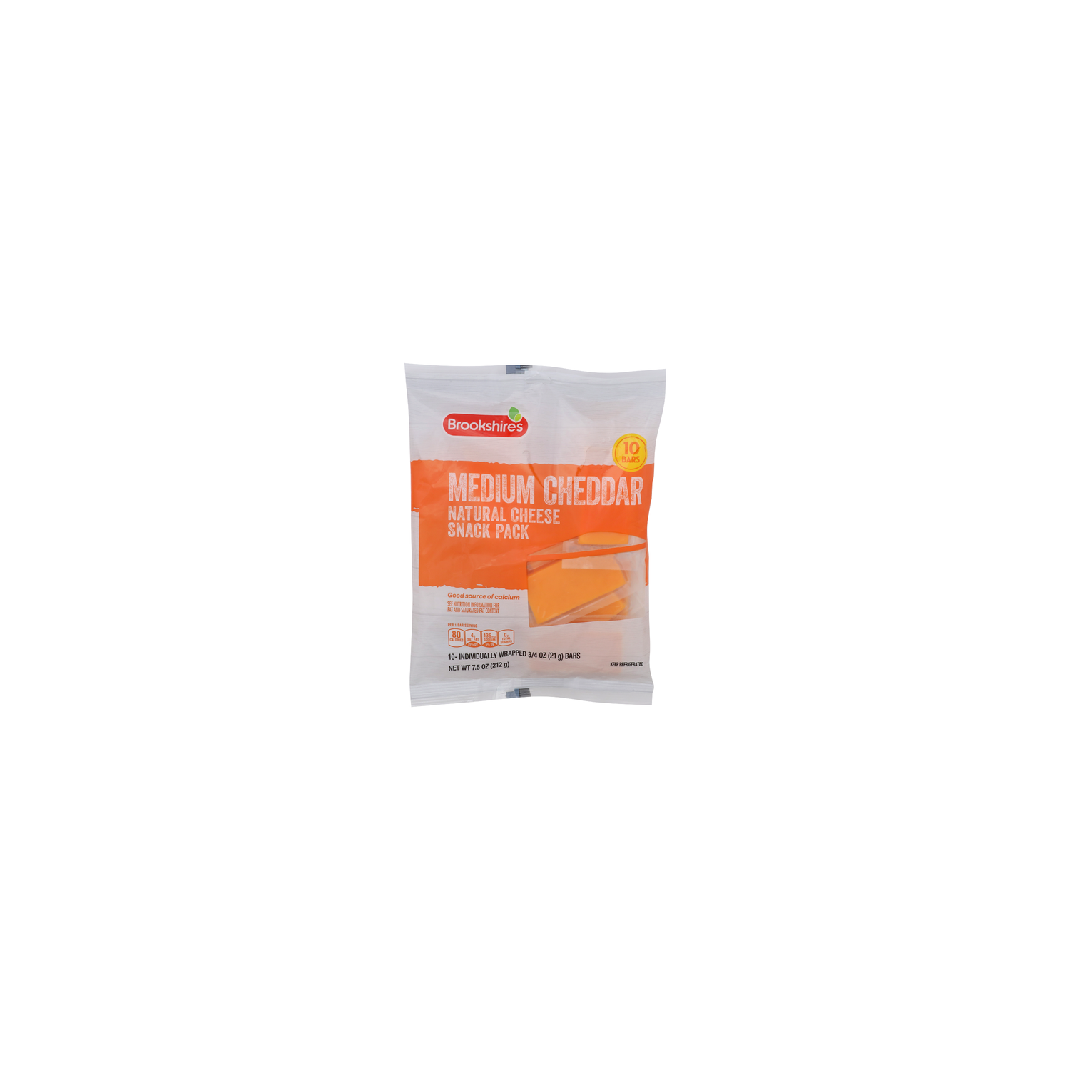 Brookshire's Snack Pack Medium Cheddar Cheese - 0.75 Ounce - 10 Count Image 1 of 4