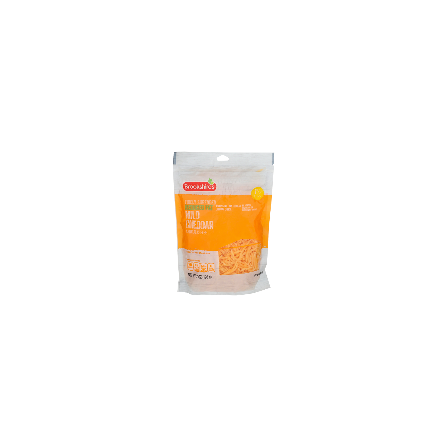 Brookshire's Finely Shredded Reduced Fat Mild Cheddar Cheese - 7 Ounce Image 1 of 4