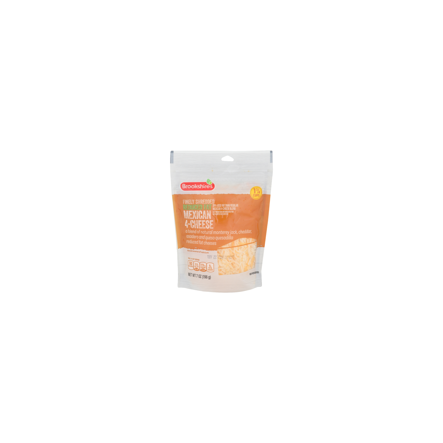 Brookshire's Finely Shredded Reduced Fat Mexican 4-Cheese - 7 Ounce Image 1 of 4