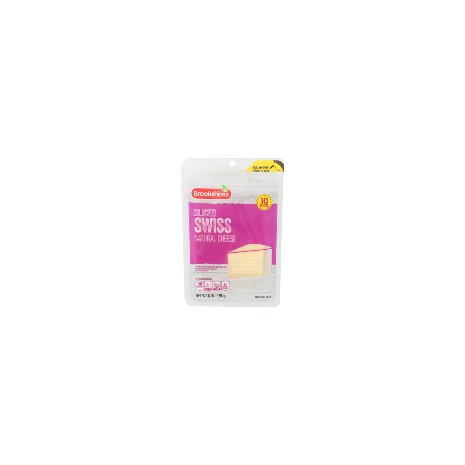 Brookshire's Sliced Swiss Cheese - 0.8 Ounce - 10 Count Image 1 of 4